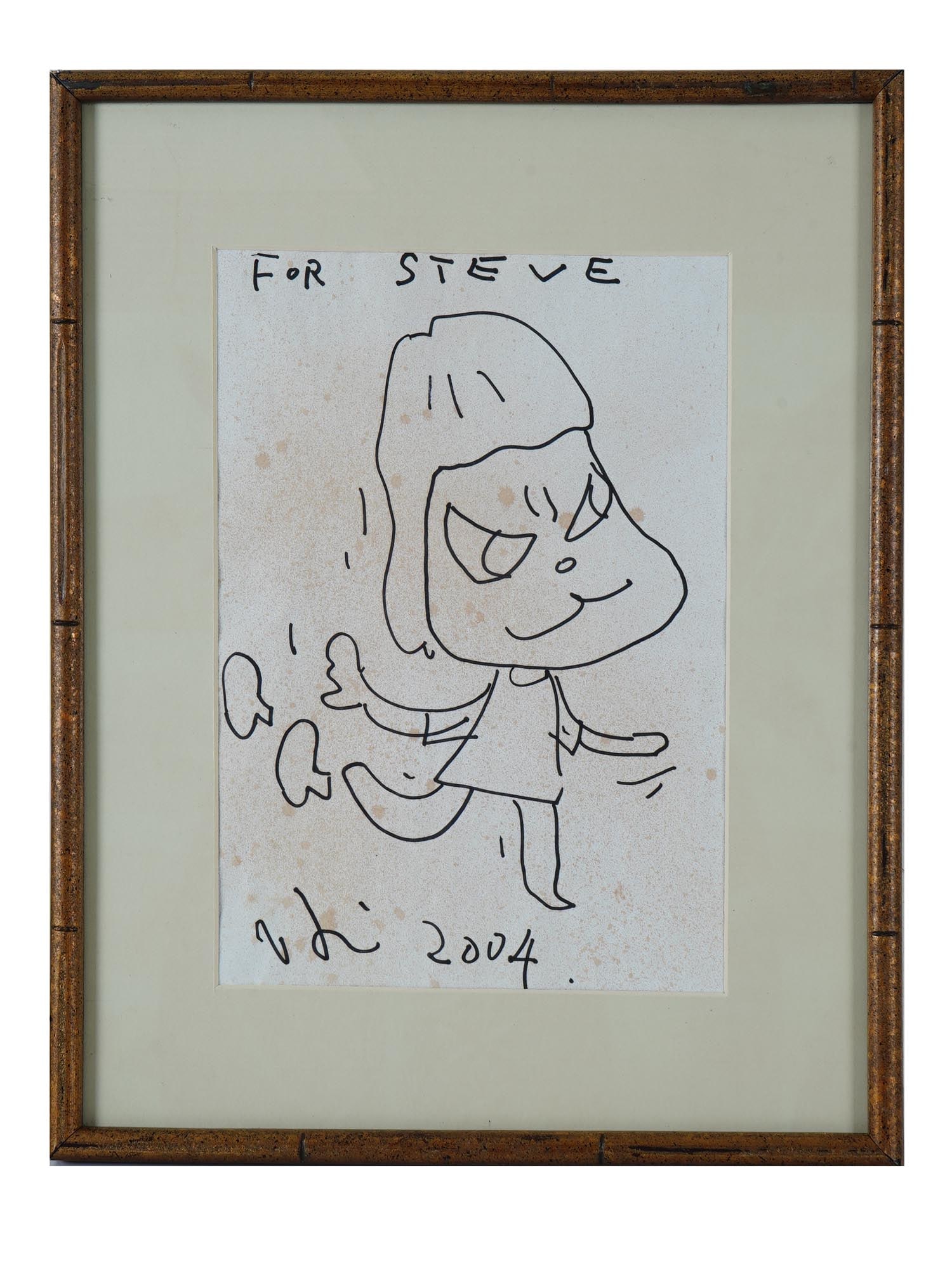 CONTEMPORARY PAINTING CARTOON MOVIE FIGURE SIGNED (1 of 4)