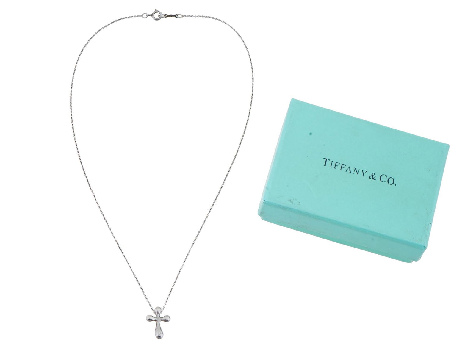 TIFFANY CO PERETTI SILVER CROSS PENDANT NECKLACE (1 of 3)