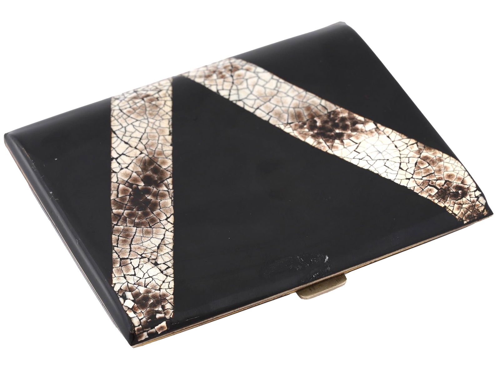 ART DECO MANNER JEAN DUNAND ENAMEL METAL COMPACT (1 of 8)