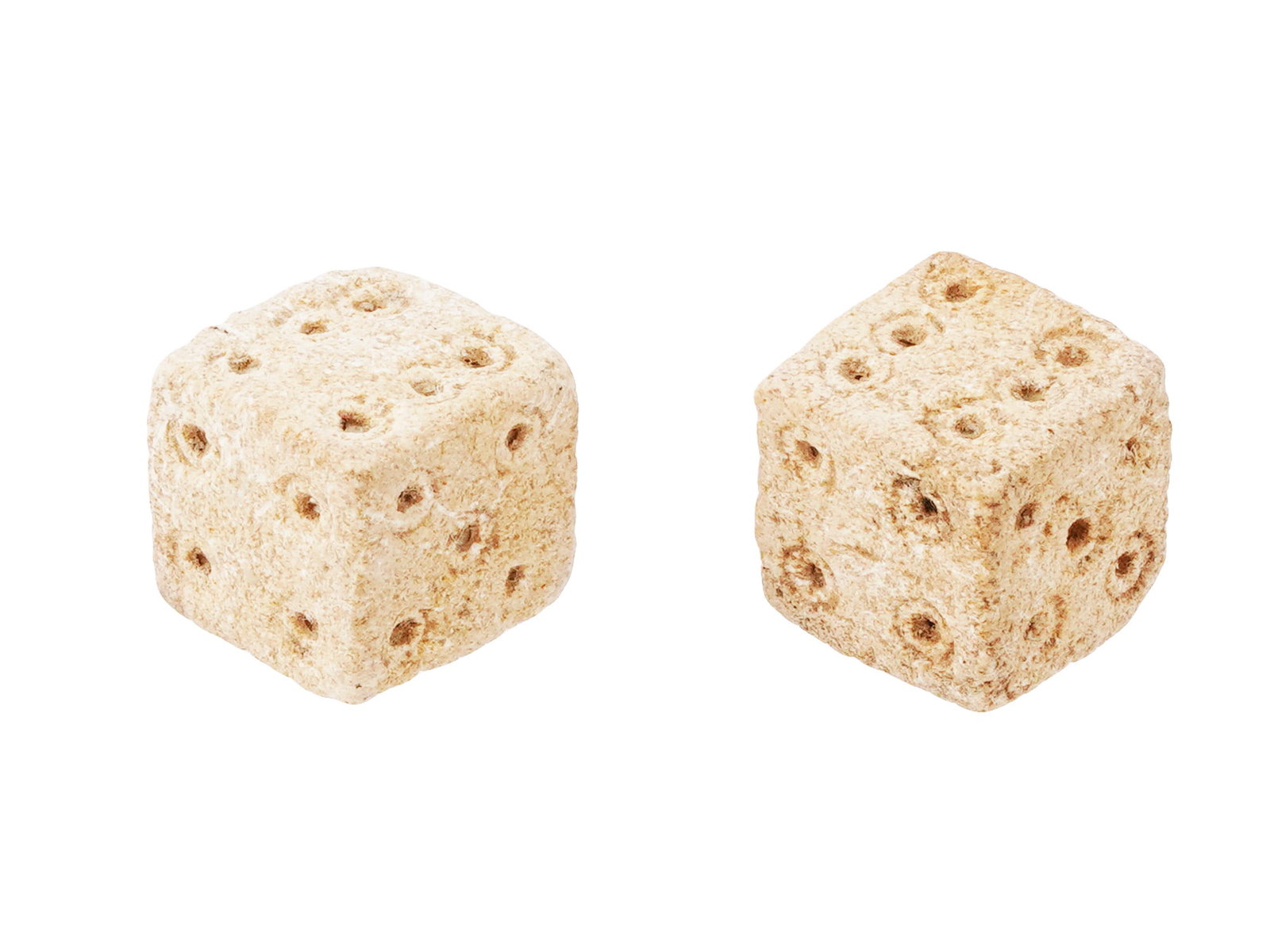 PAIR OF ANCIENT ROMAN STONE DICE 100 TO 300 AD (1 of 4)