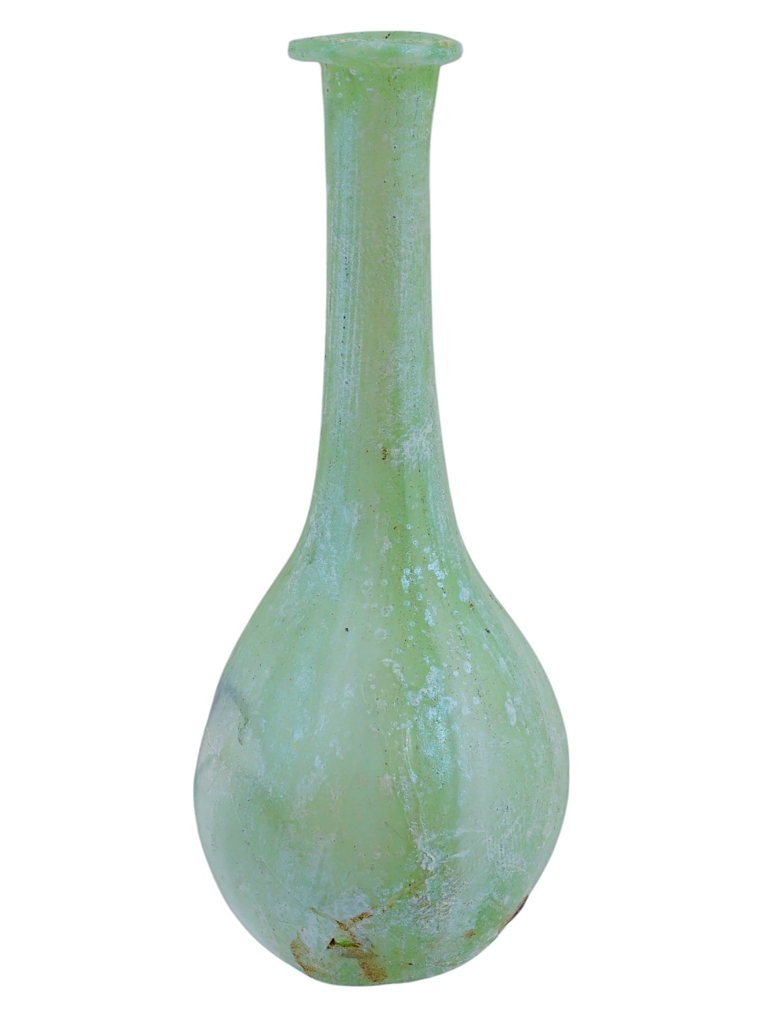 ANCIENT ROMAN MARBLE GREEN GLASS FLASK (1 of 7)