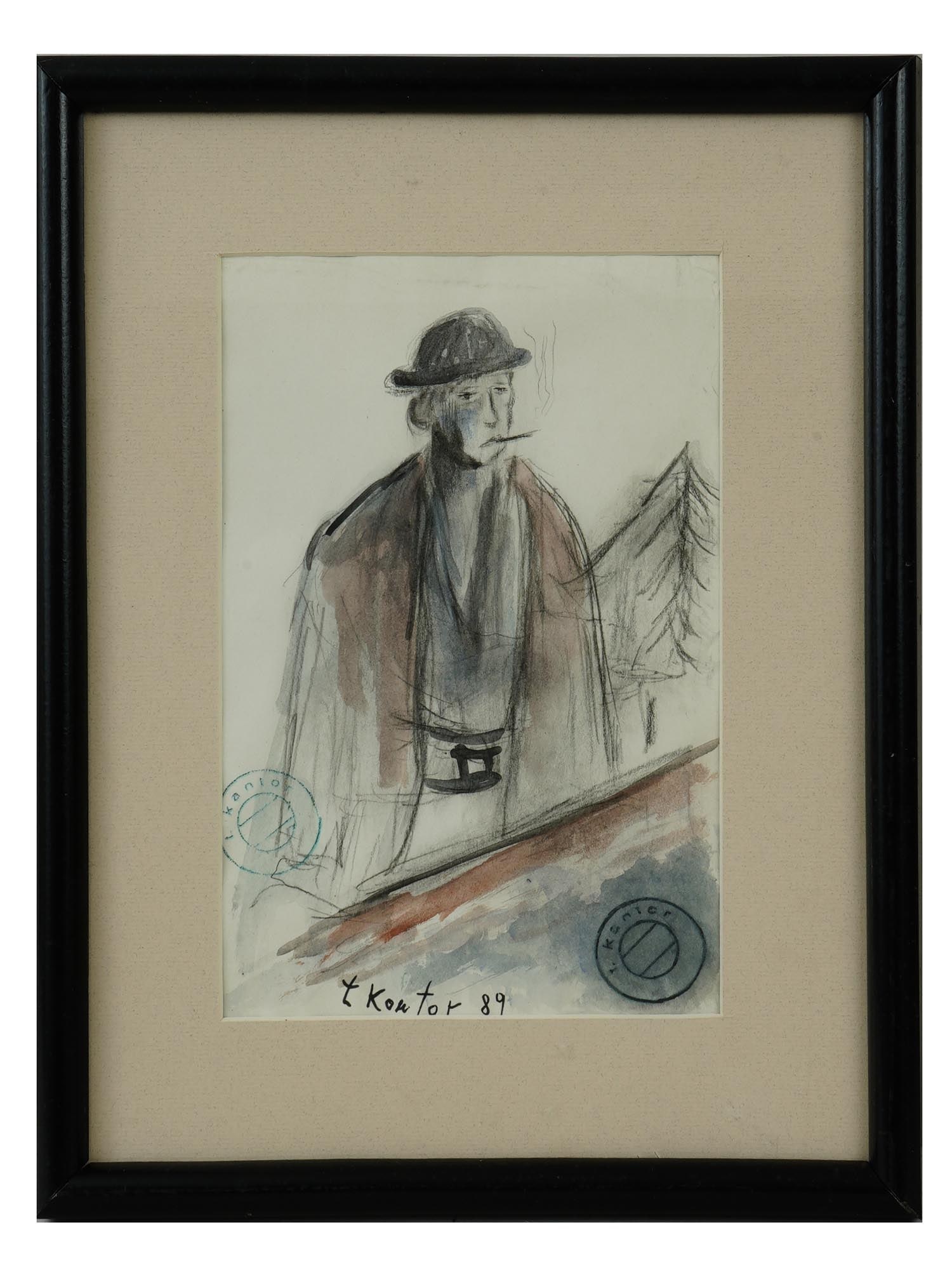 MODERN POLISH PORTRAIT OF MAN SIGNED TADEUS KANTOR (1 of 4)