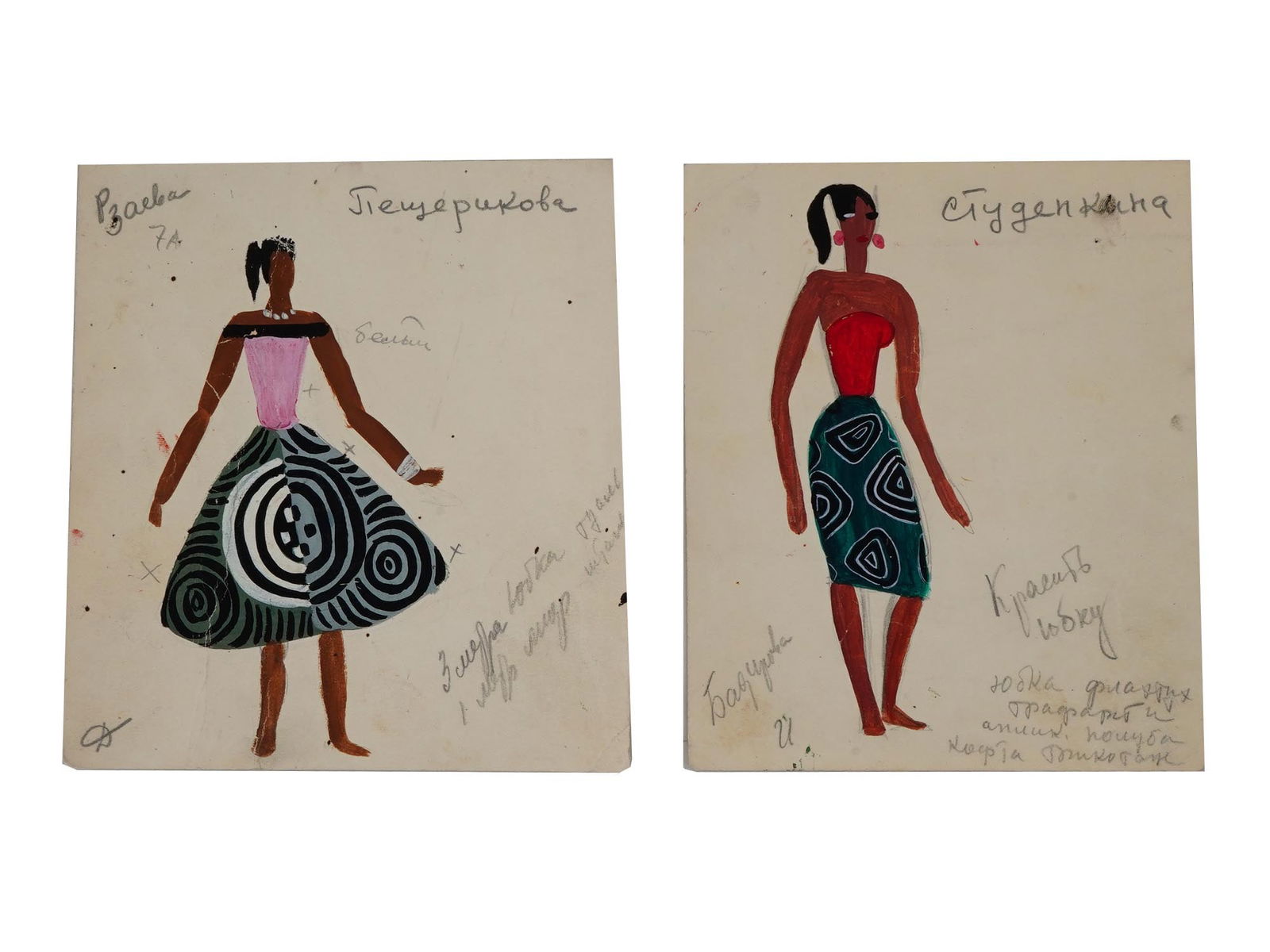 NIKOLAI USHIN RUSSIAN COSTUME DESIGN PAINTINGS (1 of 7)