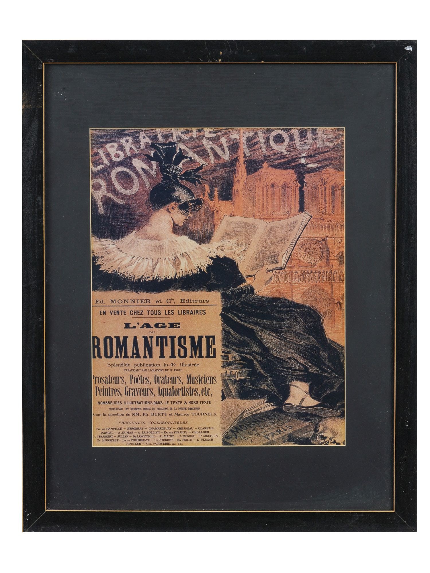 FRENCH BELLE EPOQUE LITHOGRAPH AFTER EUGENE GRASSET: After Eugene Grasset, Swiss, French, 1841 to 1917, lithographic advertising poster. When this poster by Eugene Grasset was exhibited at the Salon des Cent in Paris it was hailed as the artists masterp