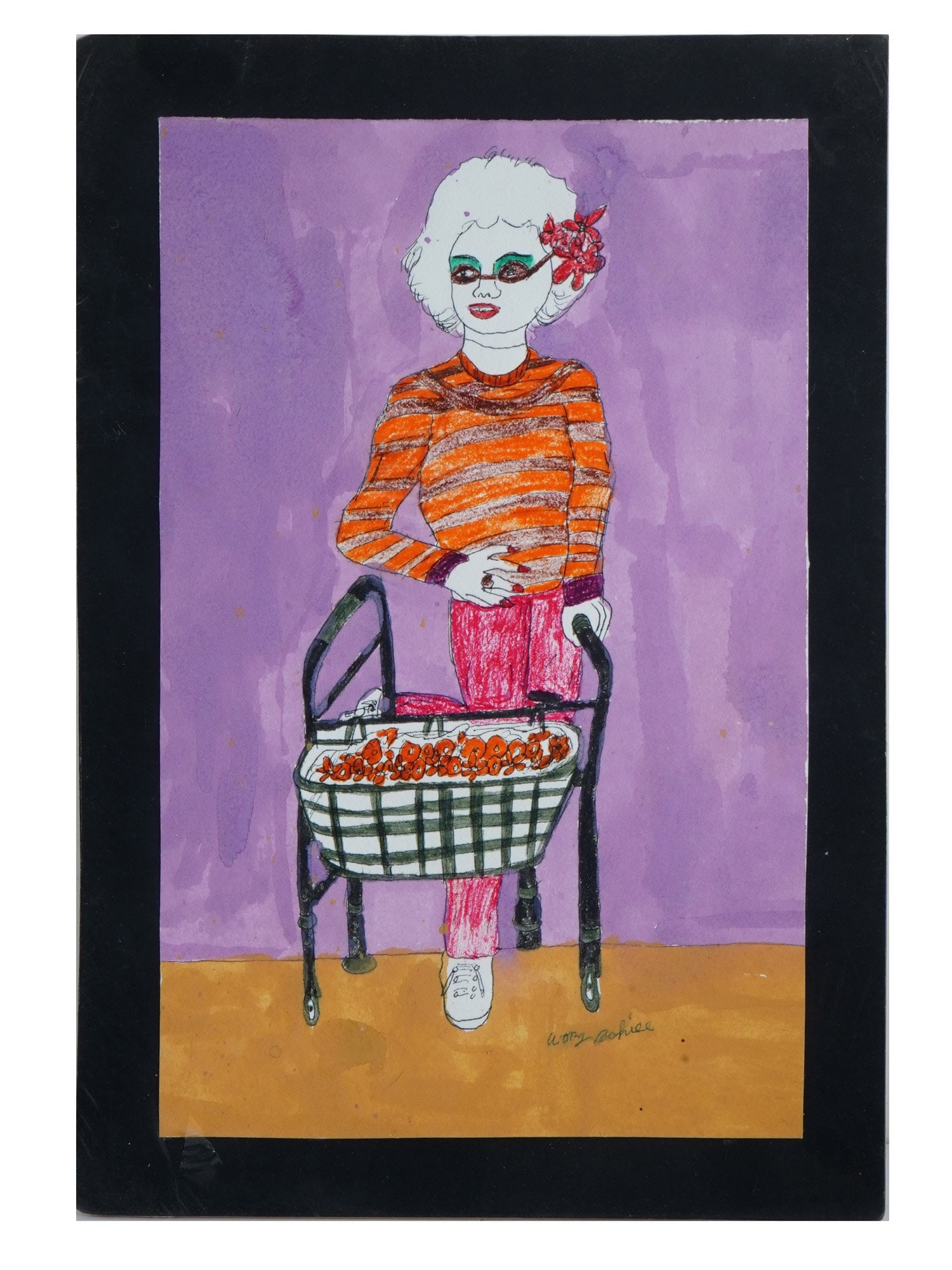 BOHILL WONG AMERICAN PORTRAIT MIXED MEDIA PAINTING (1 of 4)