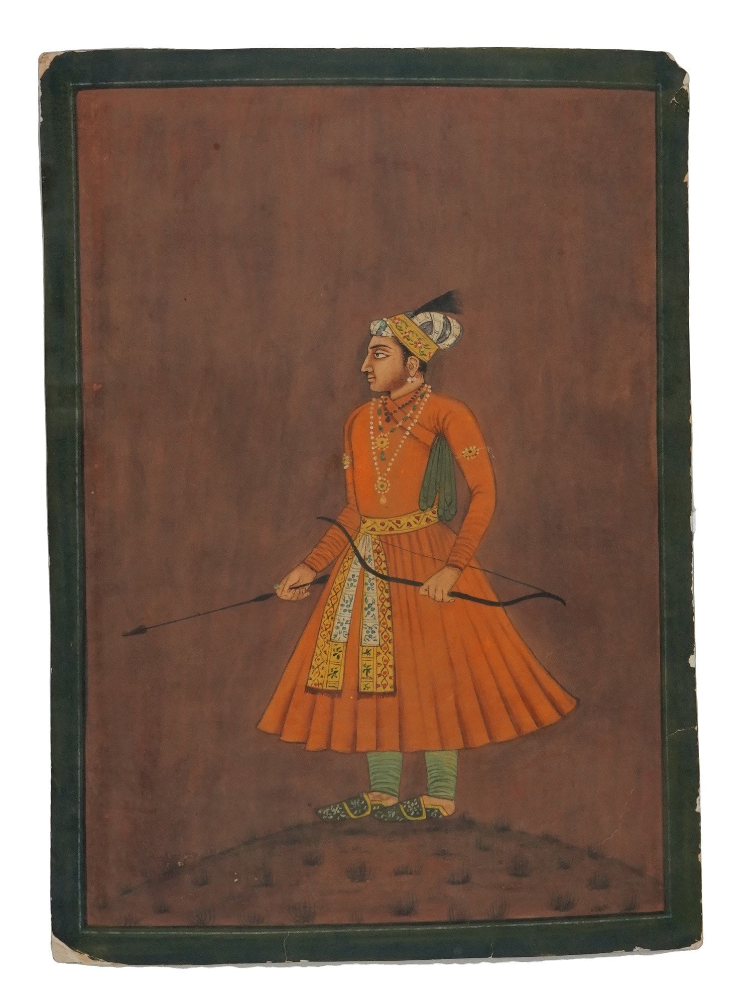 INDIAN MUGHAL SCHOOL PORTRAIT MINIATURE PAINTING (1 of 4)