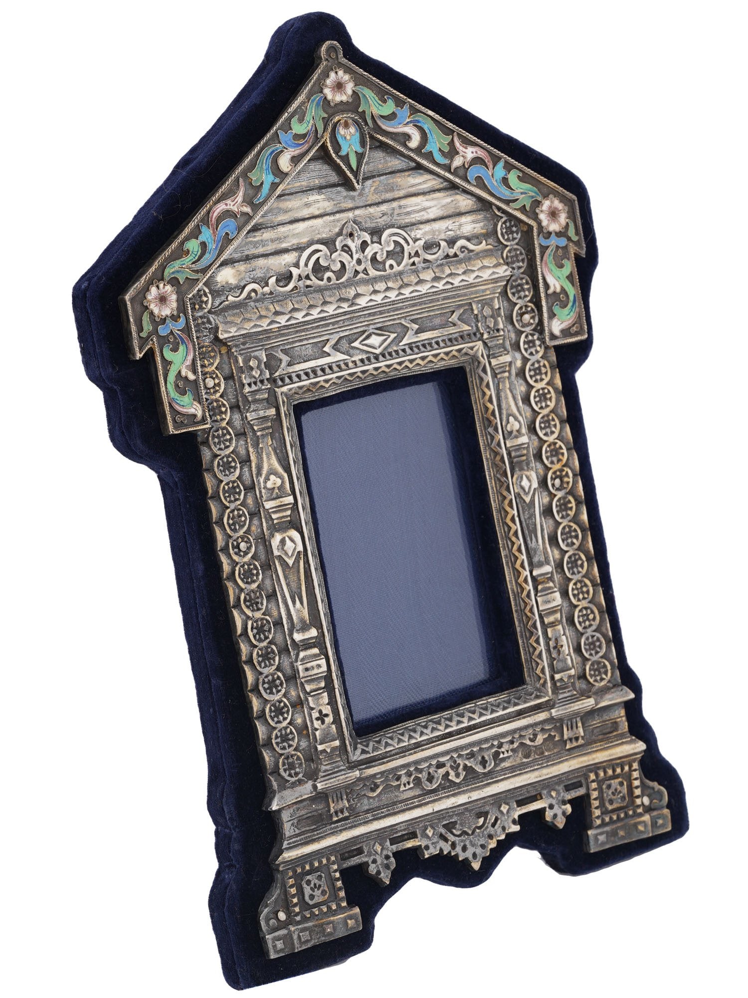 RUSSIAN 84 SILVER CLOISONNE ENAMEL PICTURE FRAME (1 of 5)