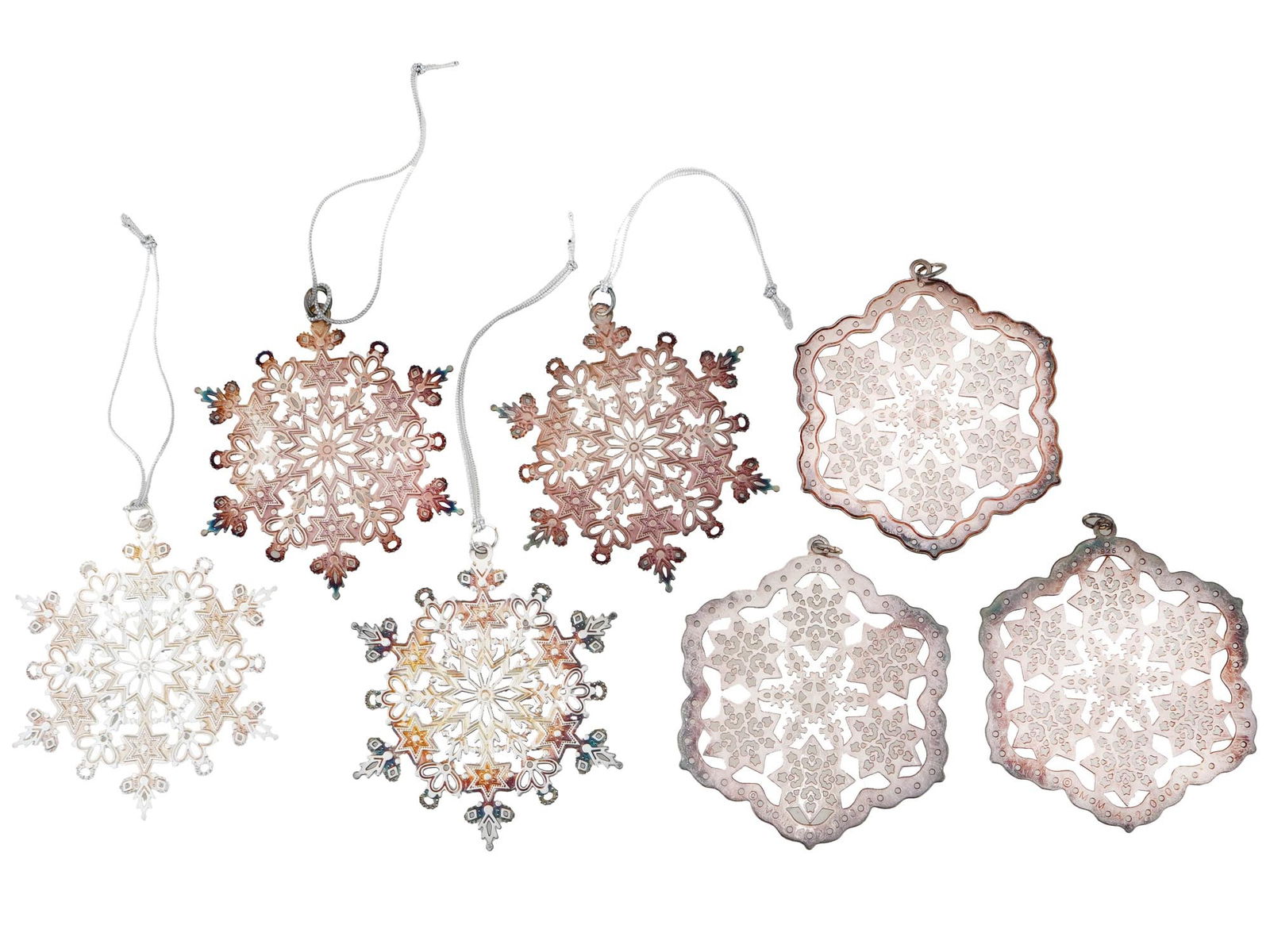 THE MET BOXES SILVER CHRISTMAS TREE DECOR SNOWFLAKES (1 of 5)