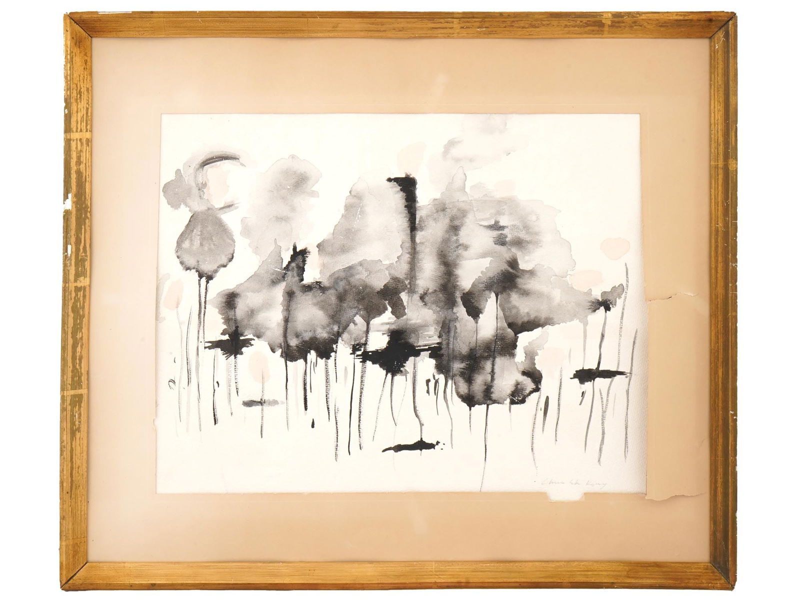 ABSTRACT WATERCOLOR PAINTING SIGNED CHUA EK KAY: A Modern watercolor painting on paper depicting an abstract composition. Signed, Chua Ek Kay, lower right. Framed. Chua Ek Kay, Singaporean, 1947 to 2008, is best known calligraphic works are from the