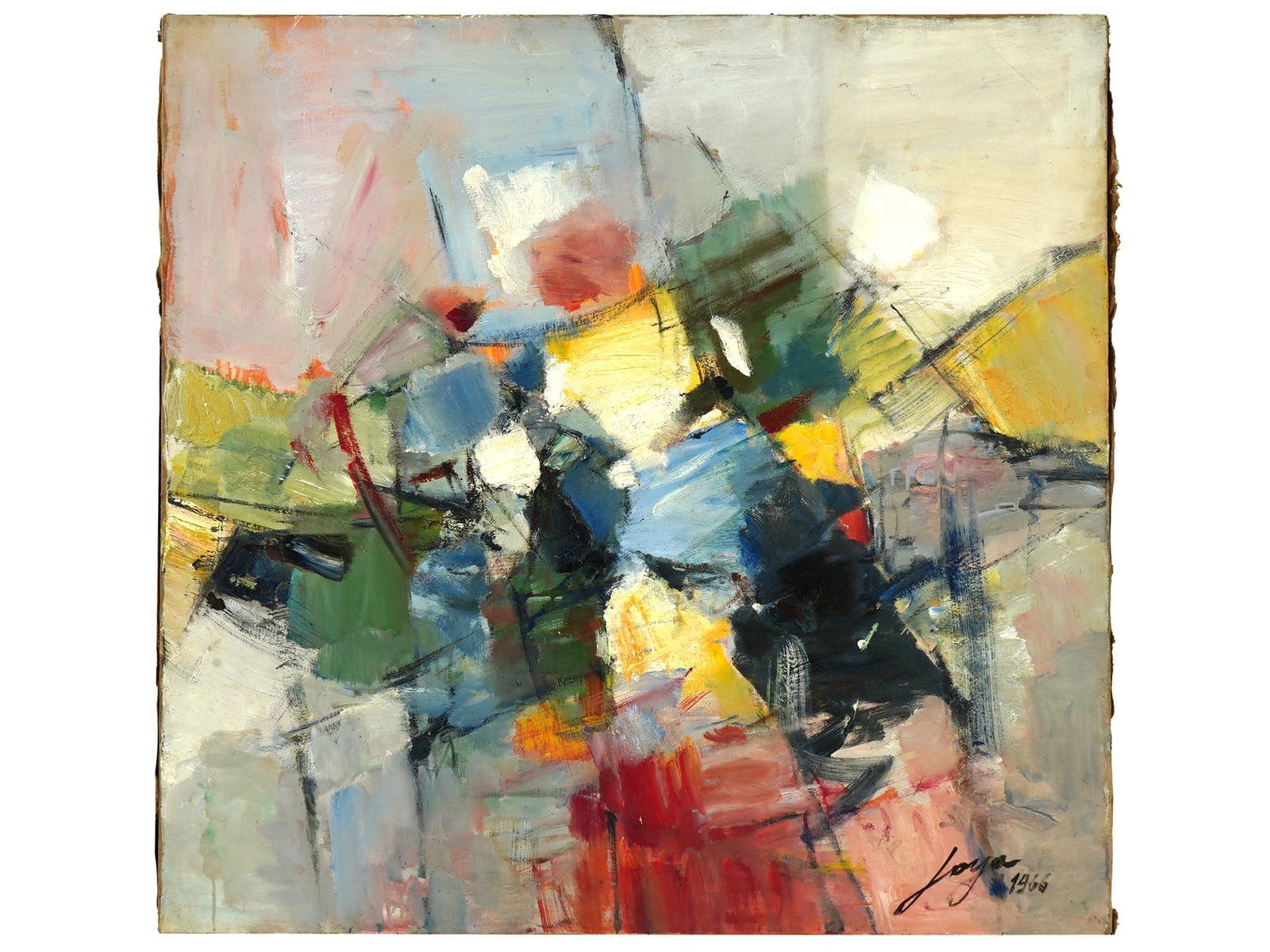 ABSTRACT EXPRESSIONIST OIL PAINTING SIGNED JOSE JOYA (1 of 5)