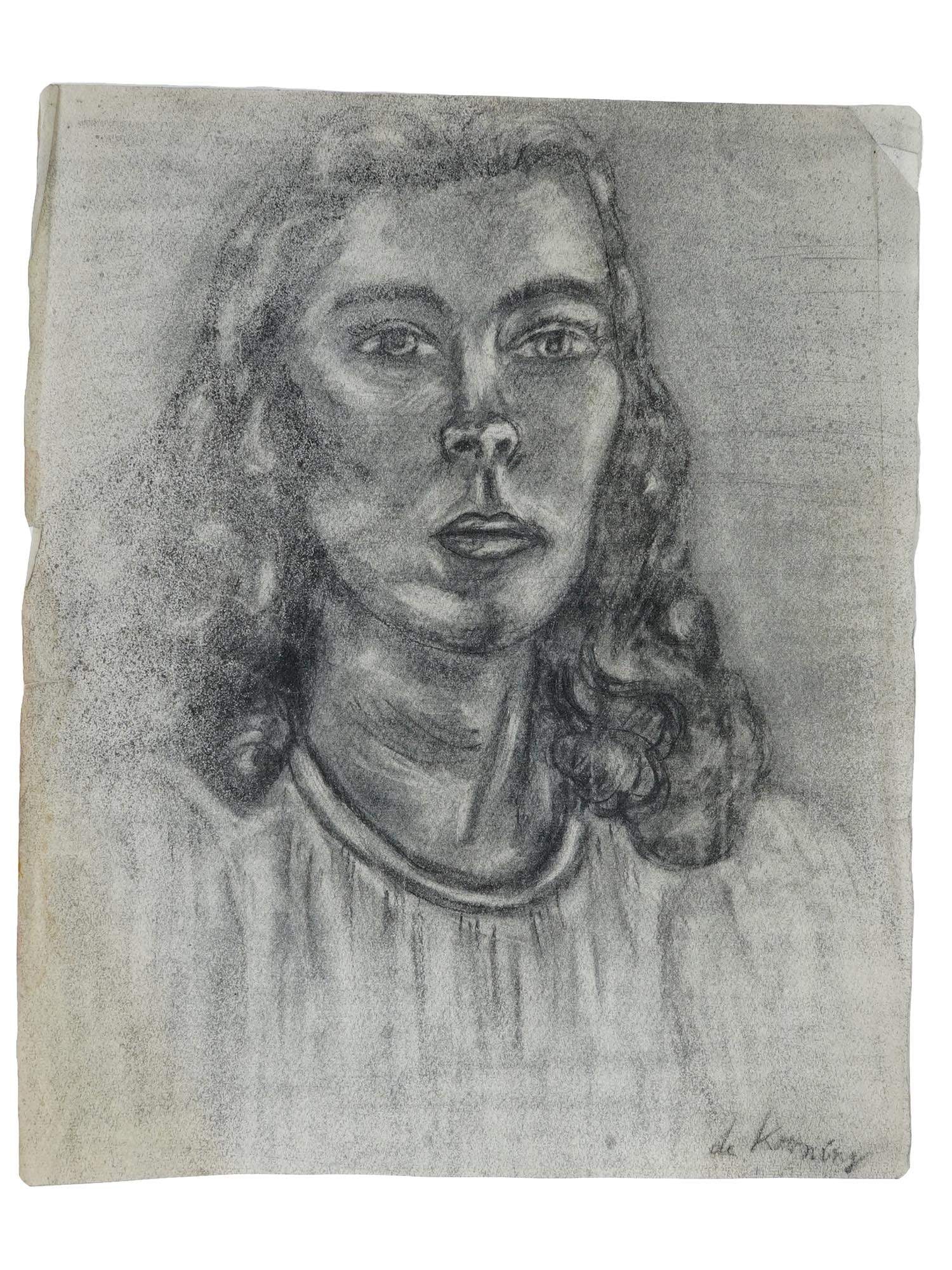 ATTR TO WILLEM DE KOONING MIXED MEDIA PAINTING ON PAPER (1 of 4)