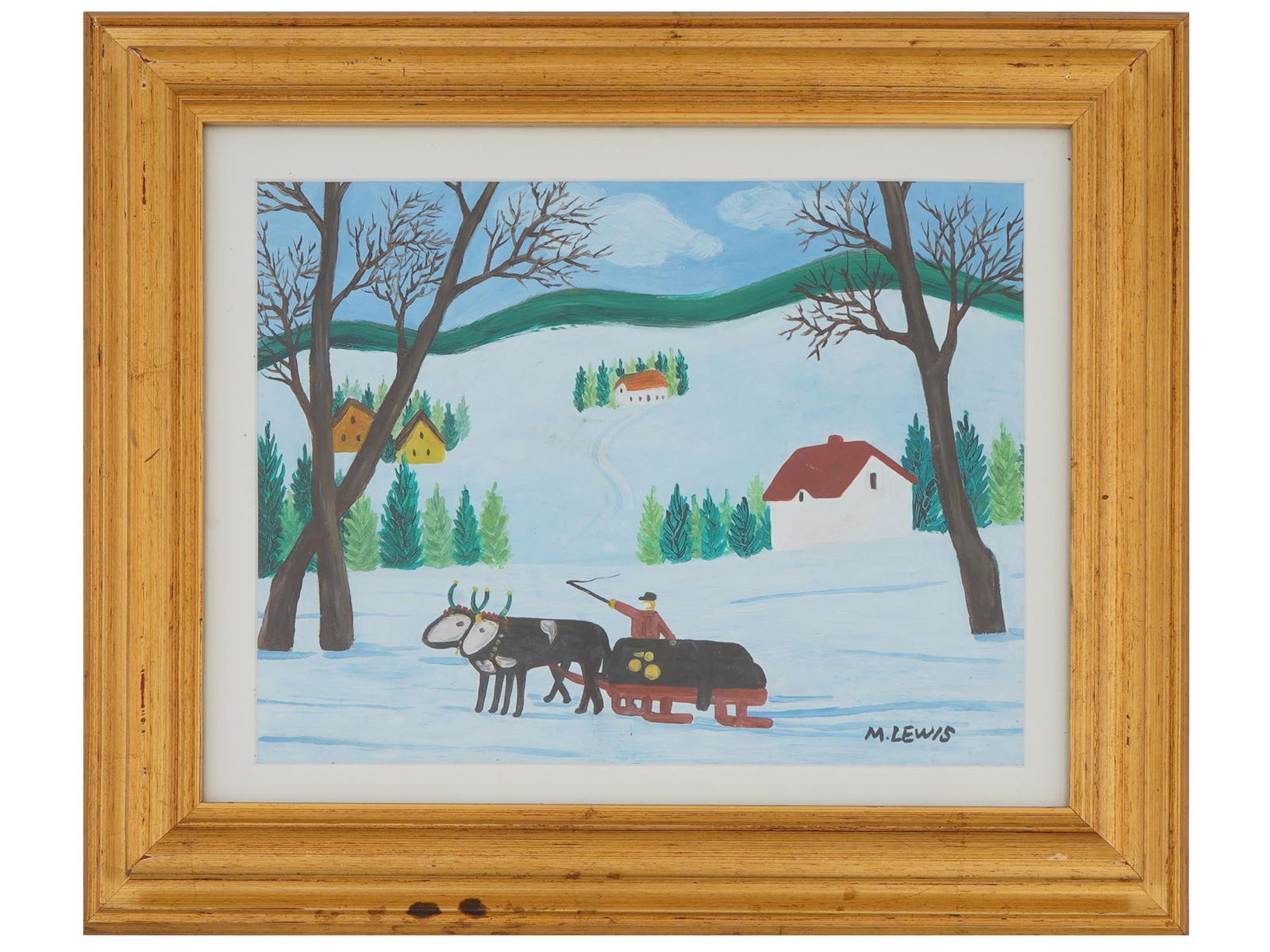 MID CENT CANADIAN SCHOOL FOLK ART OIL PAINTING (1 of 4)