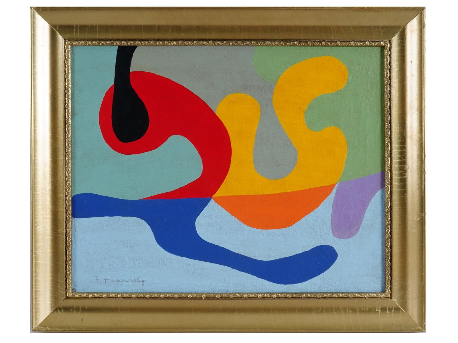 ABSTRACT OIL PAINTING SIGNED FREDERICK HAMMERSLEY (1 of 4)