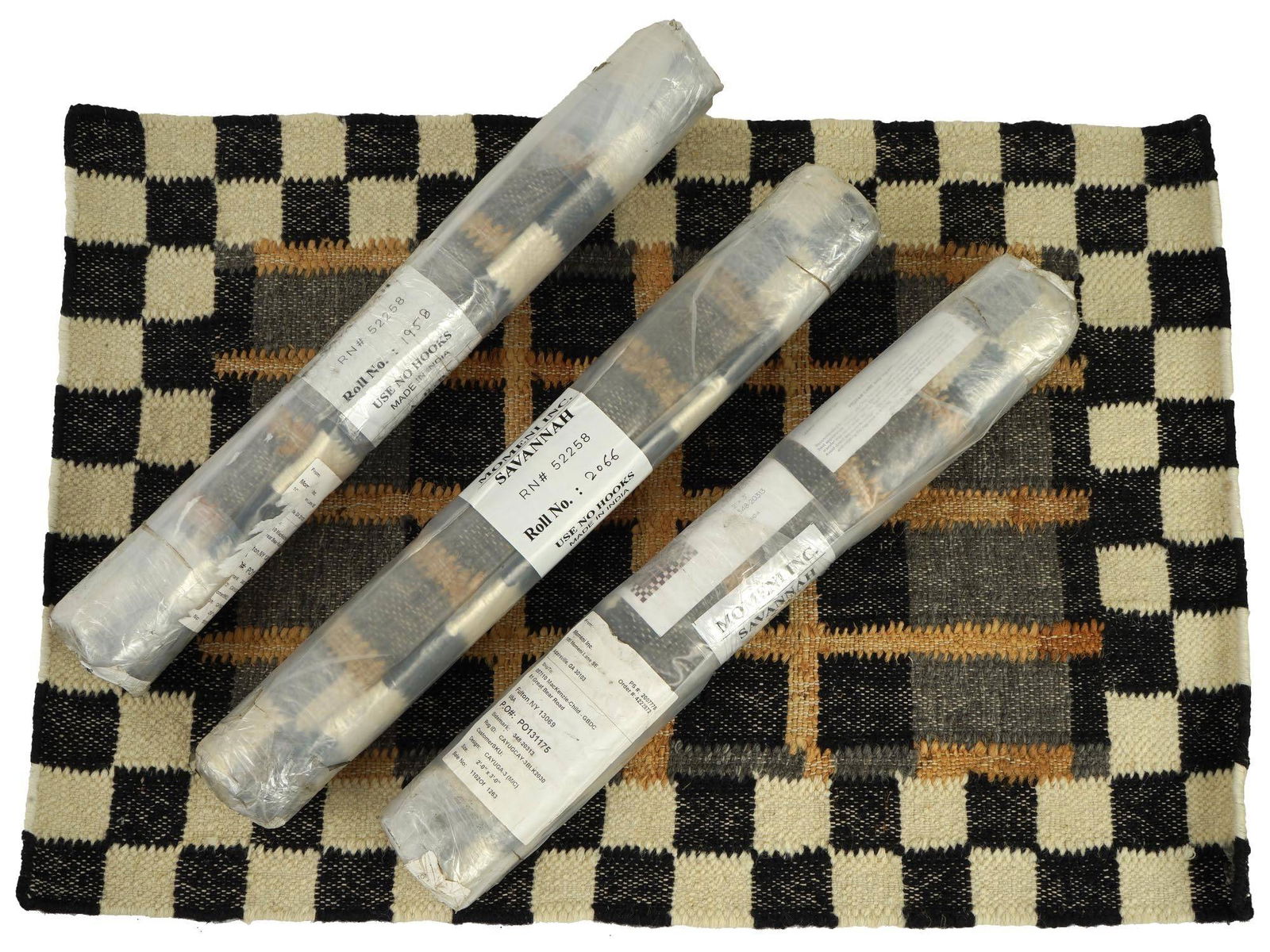 AMERICAN MACKENZIE CHILDS JUTE RUGS W TARTAN PATTERNS (1 of 5)