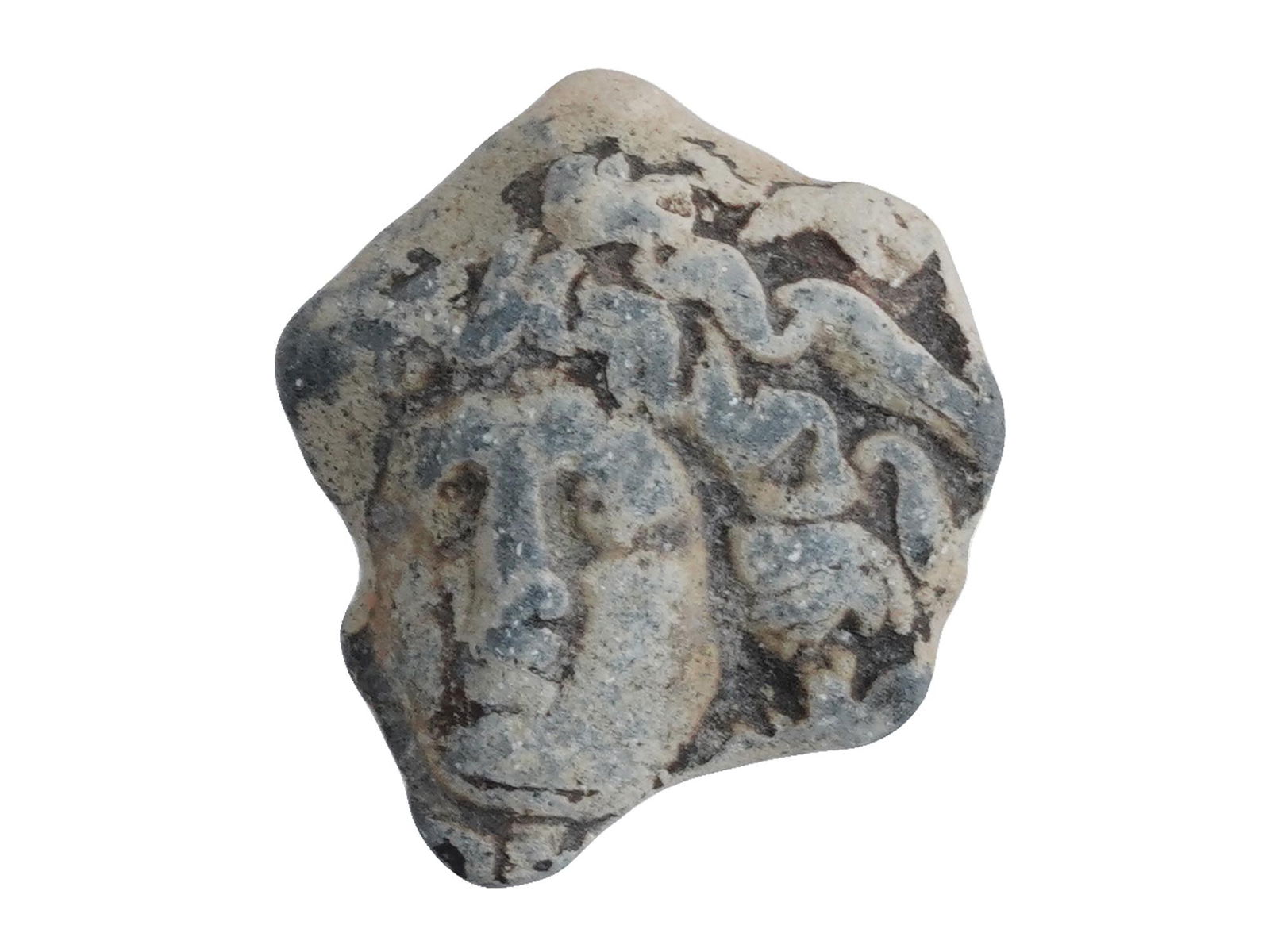 ANCIENT GREEK TERRACOTTA FRAGMENT MEDUSA RELIEF IMAGE (1 of 3)