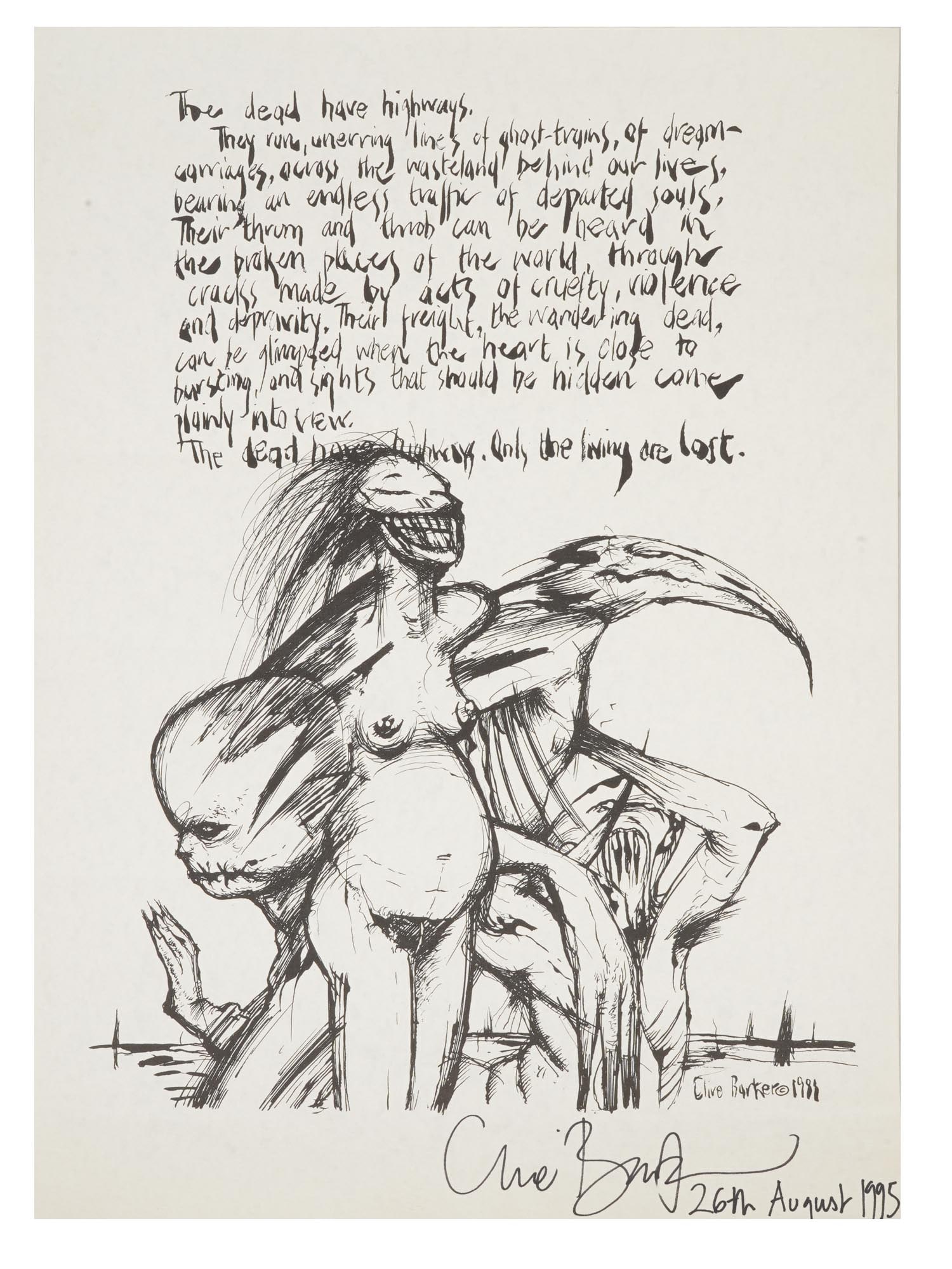 CLIVE BARKER ENGLISH PRINT THE DEAD HAVE HIGHWAYS (1 of 3)