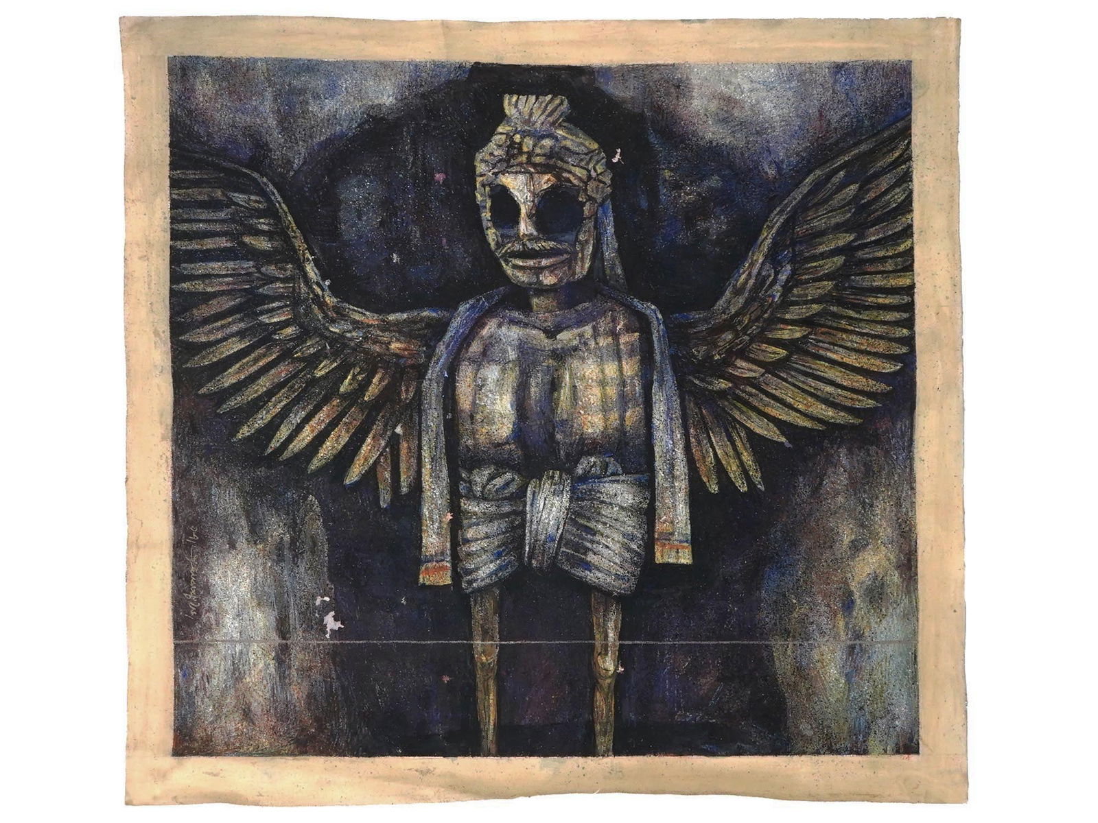 INDIAN TEMPERA PAINTING SIGNED GANESH PYNE WITH COA (1 of 6)