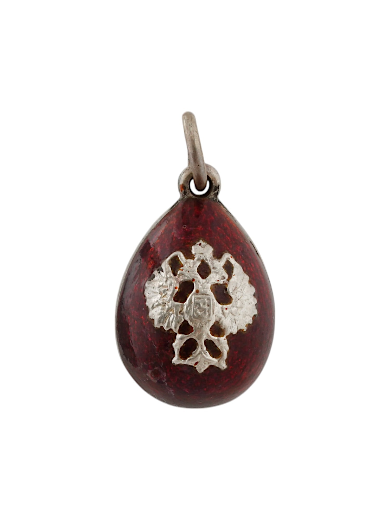 RUSSIAN SILVER AND GUILLOCHE ENAMEL EASTER EGG PENDANT (1 of 5)