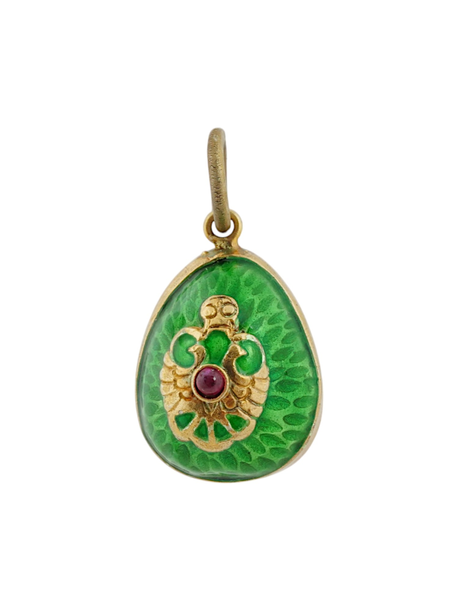 RUSSIAN 84 SILVER ENAMEL GEMSTONE EASTER EGG PENDANT (1 of 5)