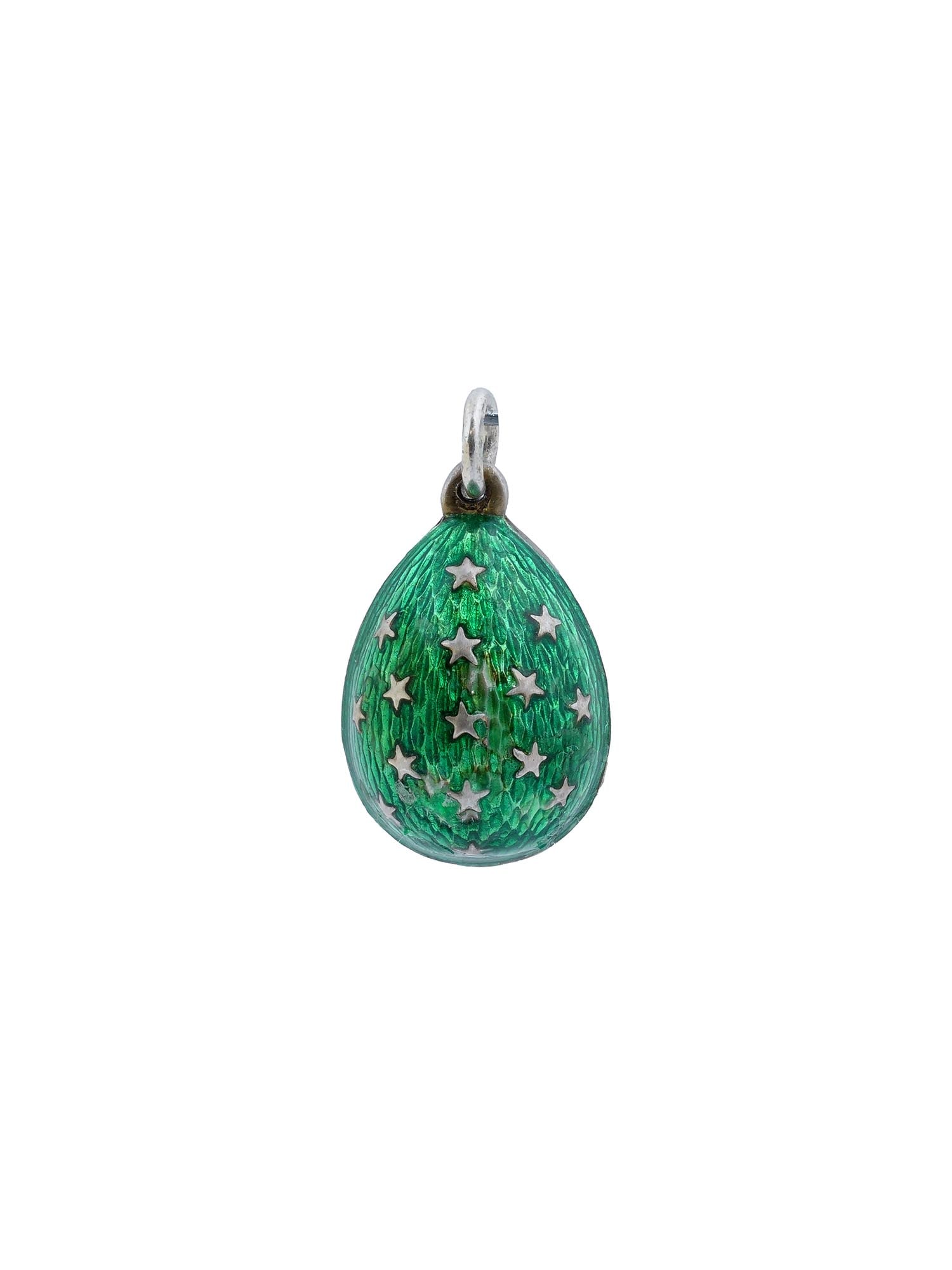 RUSSIAN GILT SILVER GUILLOCHE ENAMEL EGG PENDANT (1 of 6)