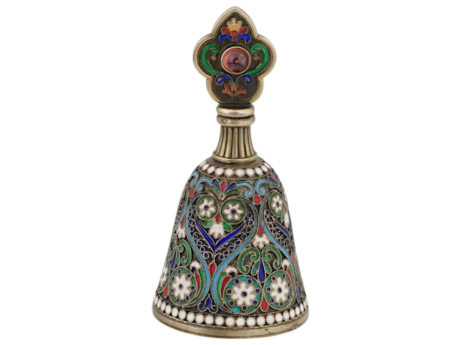 RUSSIAN GILT SILVER CLOISONNE ENAMEL PERFUME BOTTLE (1 of 6)