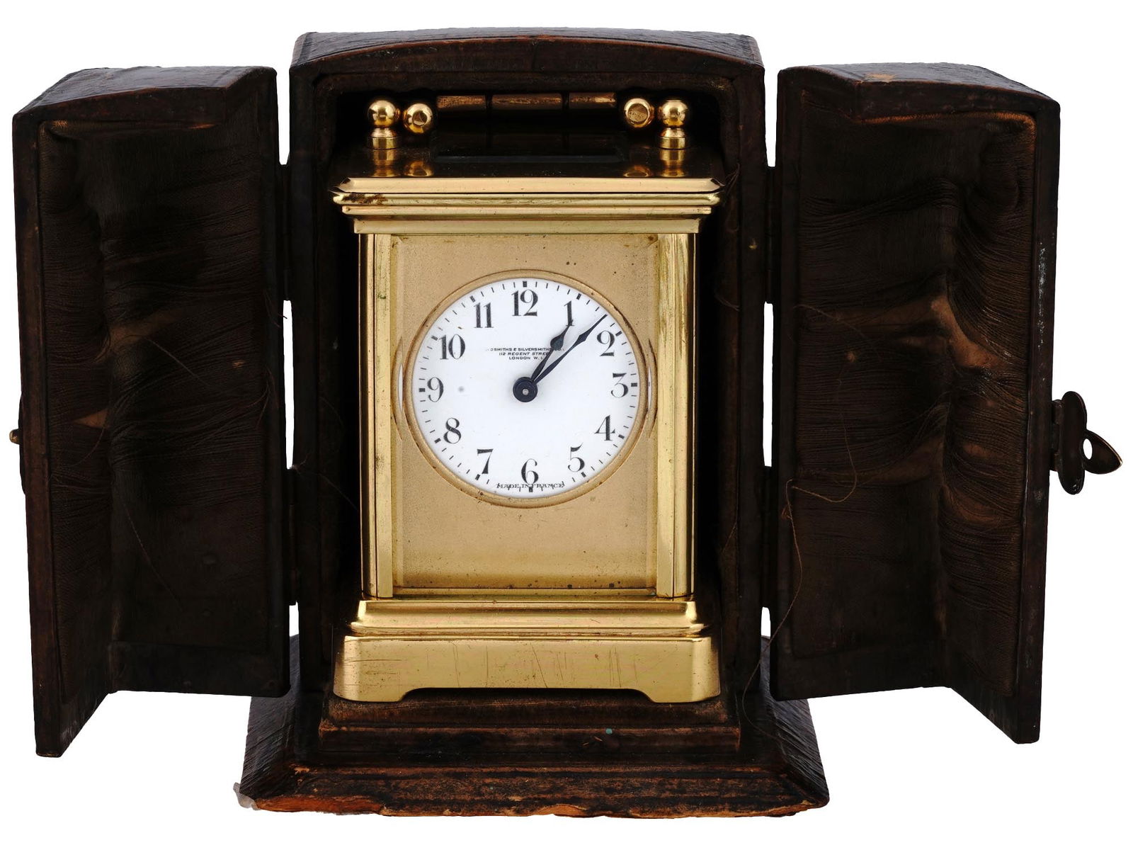 ANTIQUE GOLDSMITH SILVERSMITHS CO CARRIAGE CLOCK (1 of 10)
