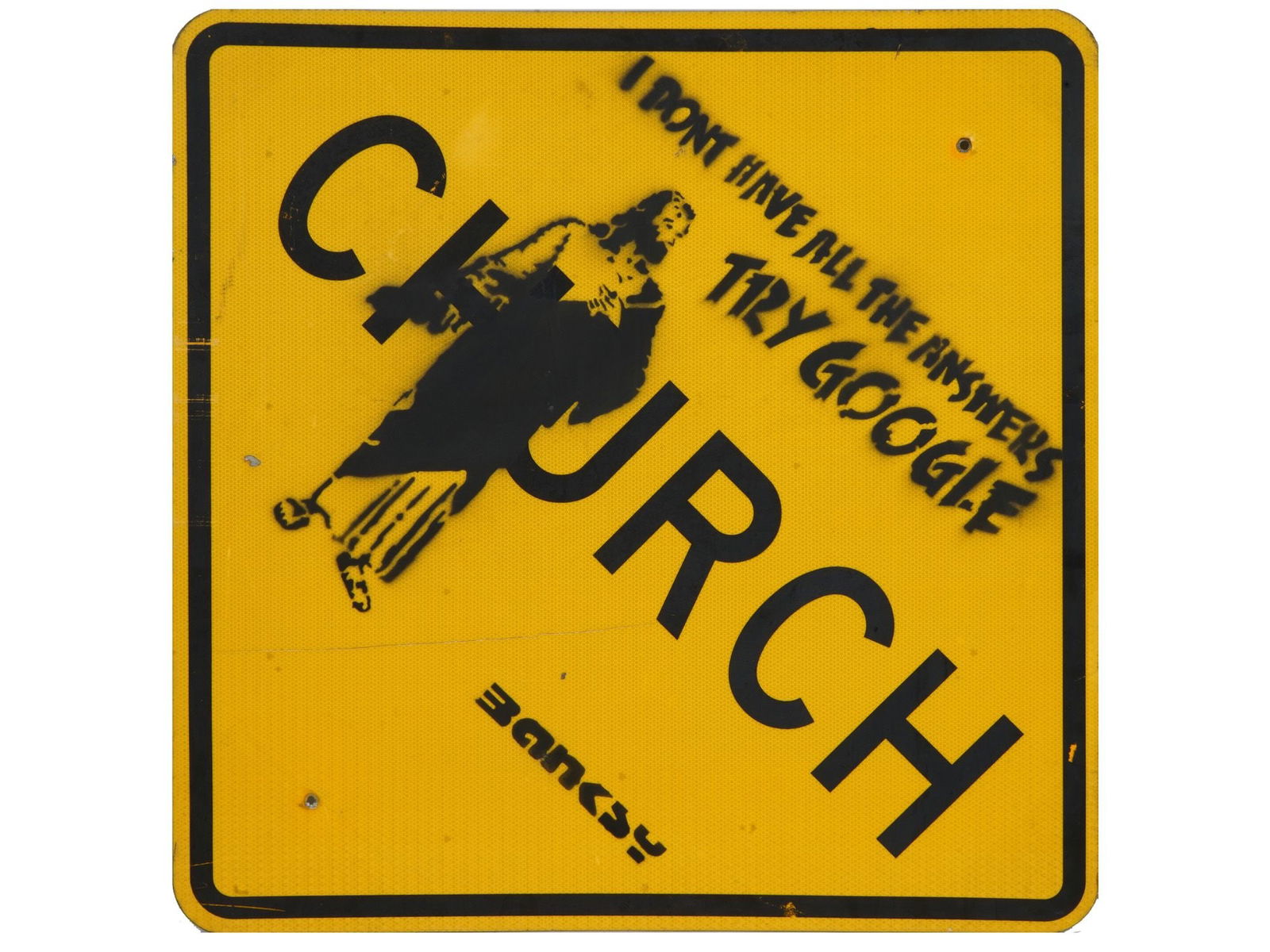 STREET ART SPRAY ARTWORK ON METAL SIGN (1 of 8)