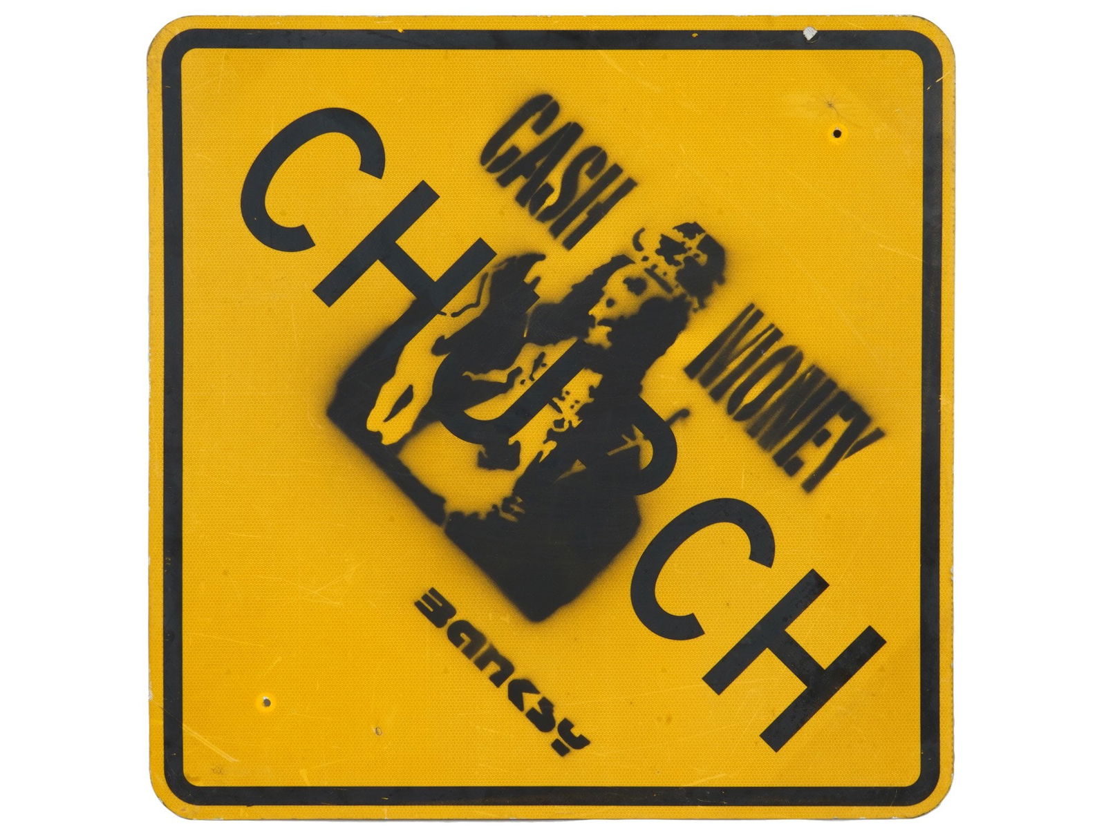 STREET ART SPRAY ARTWORK ON METAL SIGN (1 of 7)