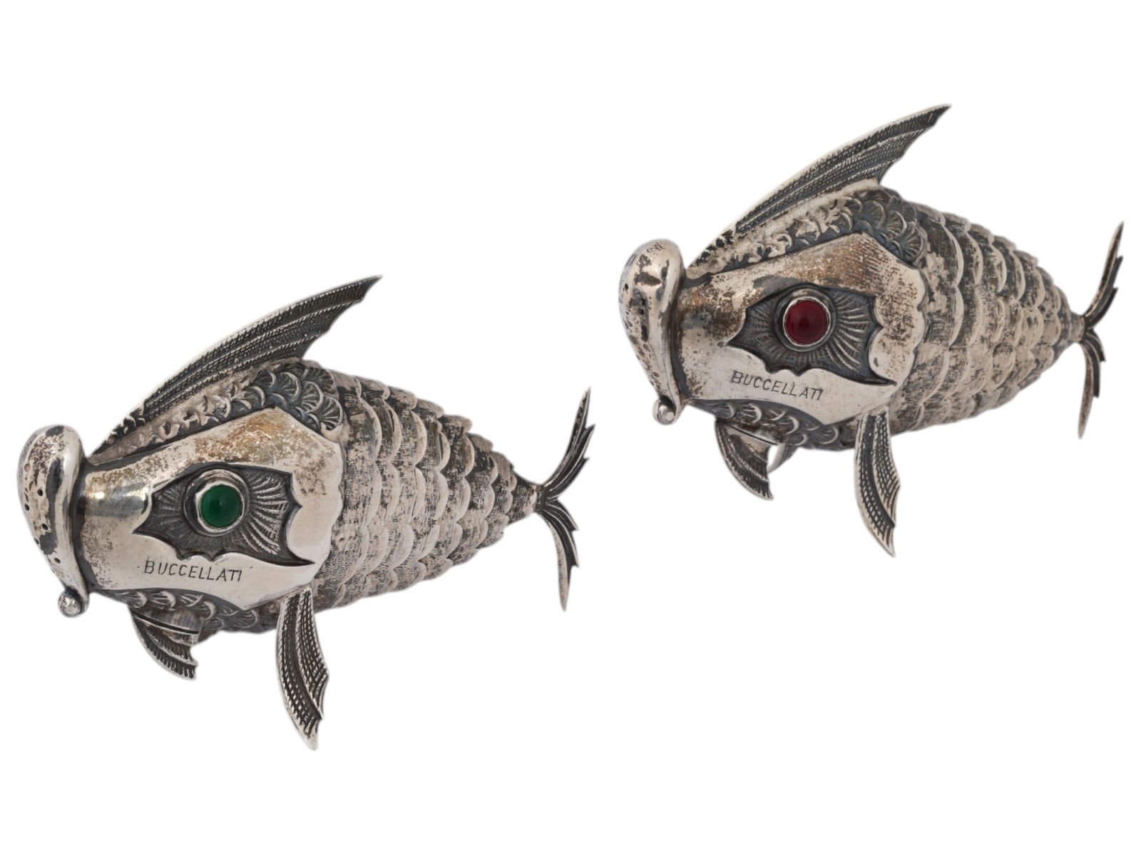 VINTAGE ITALIAN BUCCELLATI FISH SALT PEPPER SHAKERS (1 of 9)