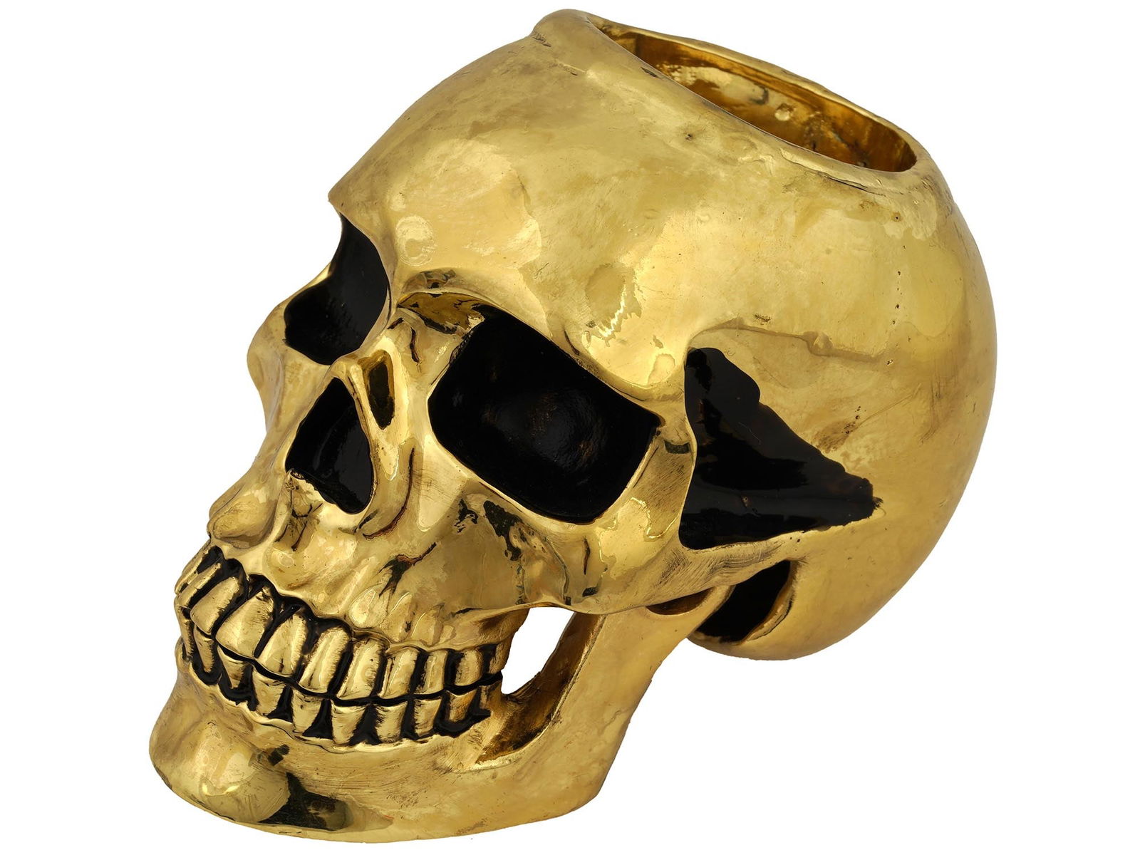 AMERICAN KING BABY BRASS ALLOY SKULL CANDLE HOLDER (1 of 7)