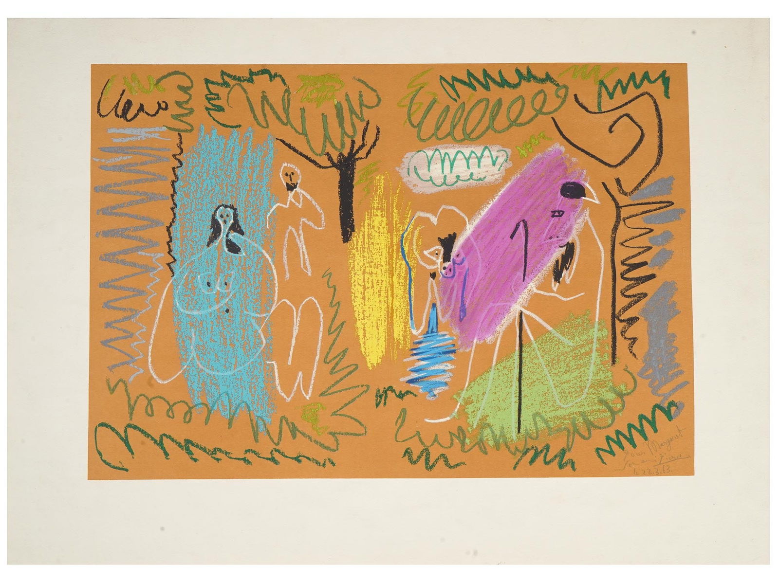 PABLO PICASSO SPANISH MODERNIST COLOR LITHOGRAPH (1 of 5)