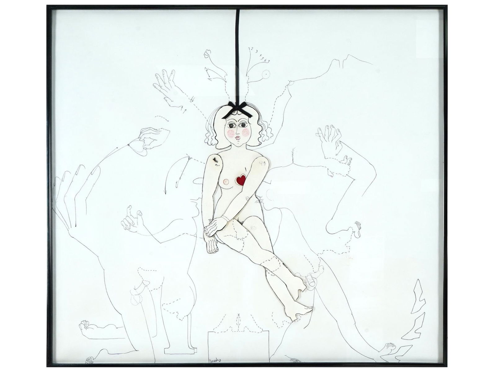 MIXED MEDIA PAPER DOLL ARTWORK BY JIM AMARAL 1968 (1 of 5)