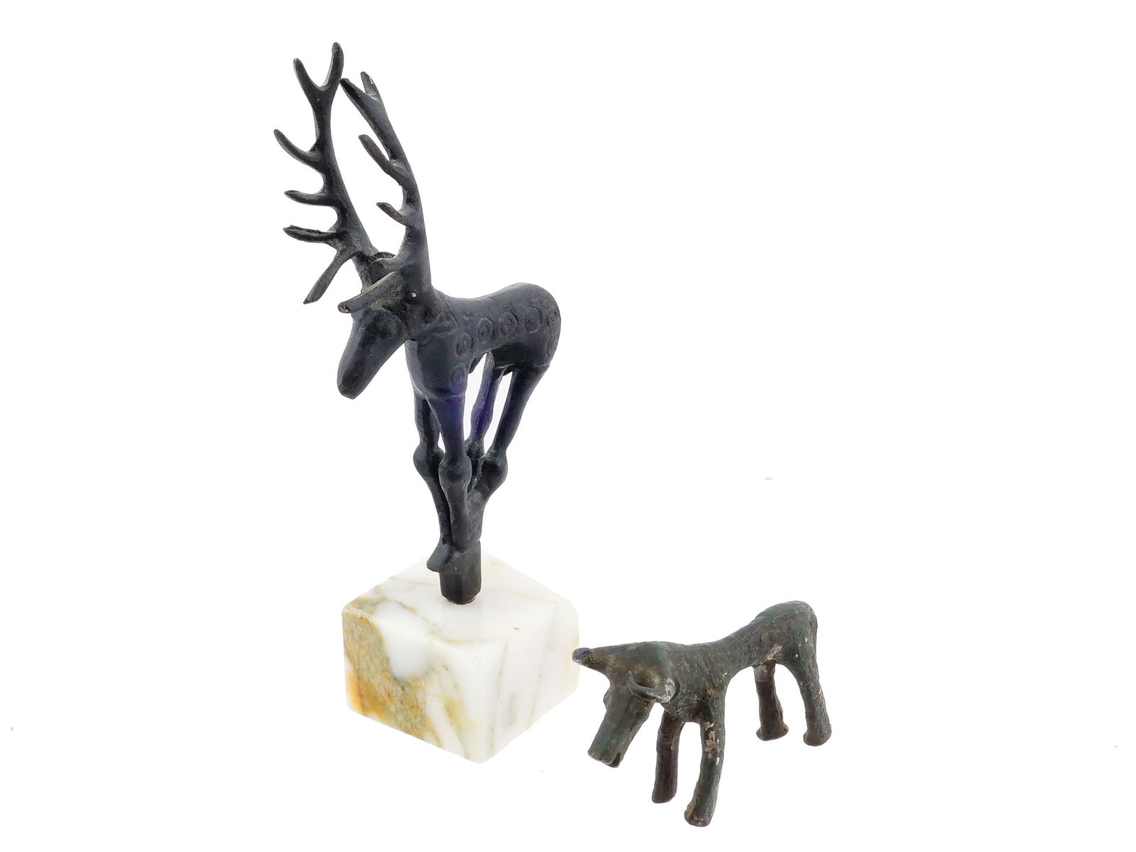 LOT OF TWO LURISTAN STYLE BRONZE ANIMAL FIGURINES (1 of 6)