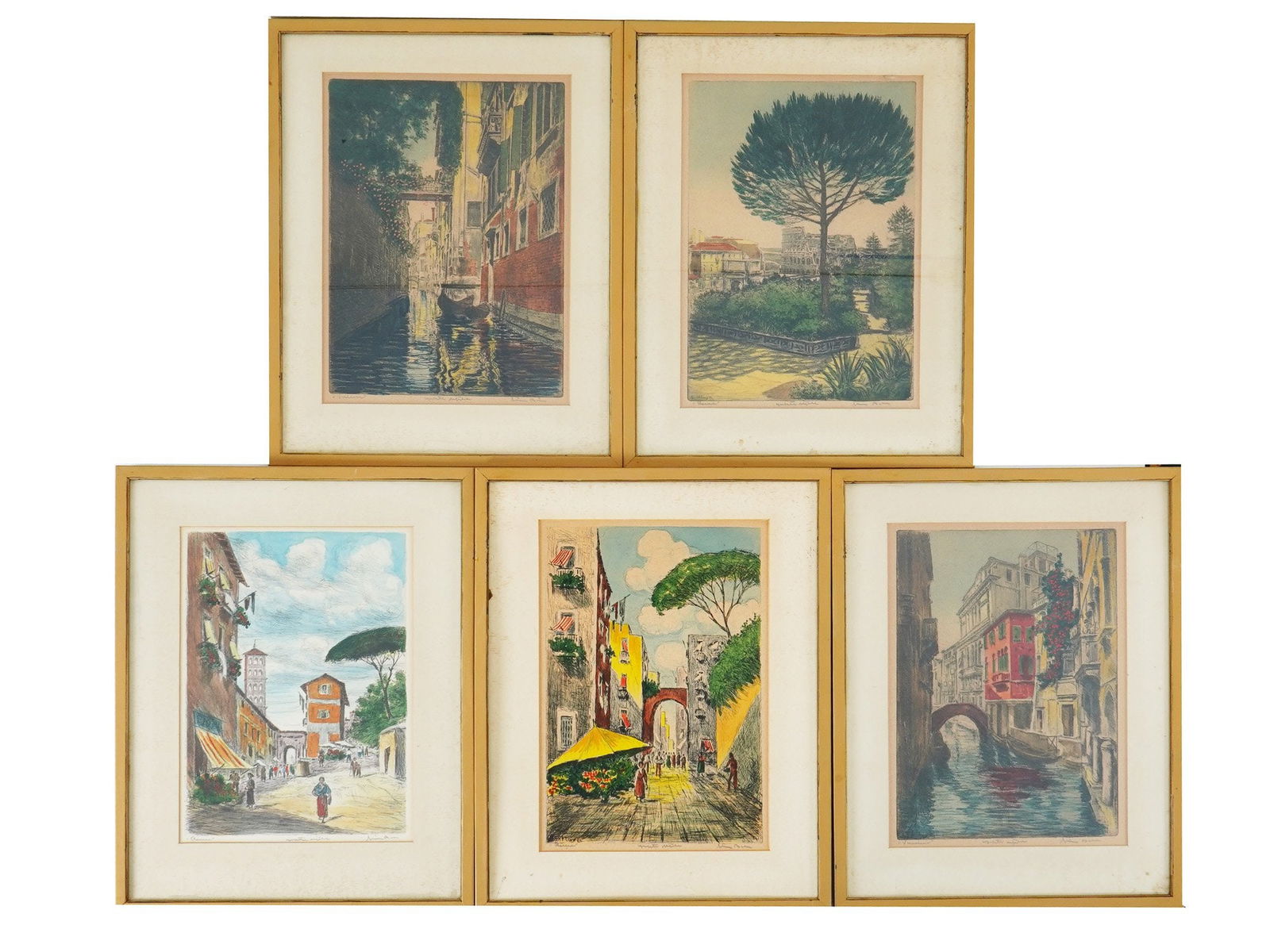 BELA SZIKLAY HUNGARIAN COLORED ETCHING OF ROME VENICE (1 of 13)