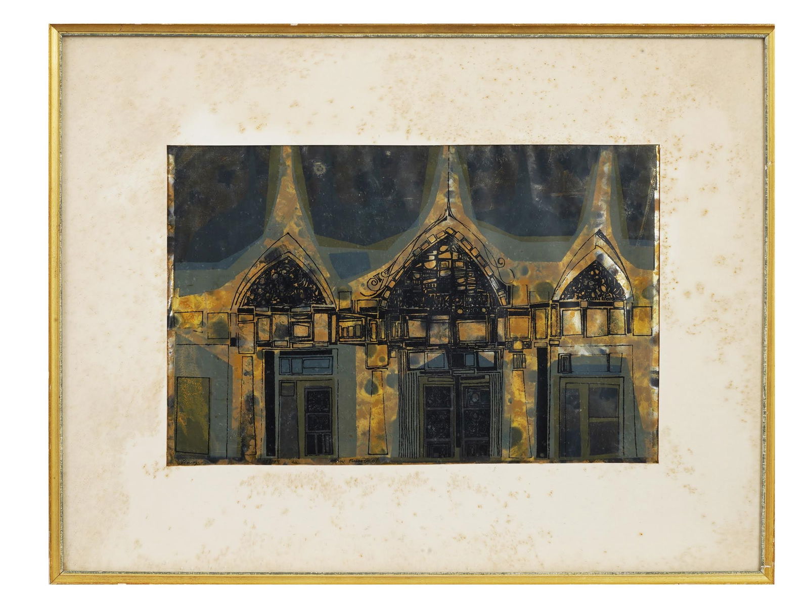 1961 AMERICAN SERIGRAPH VENICE BY SAM RUSSO SIGNED (1 of 7)