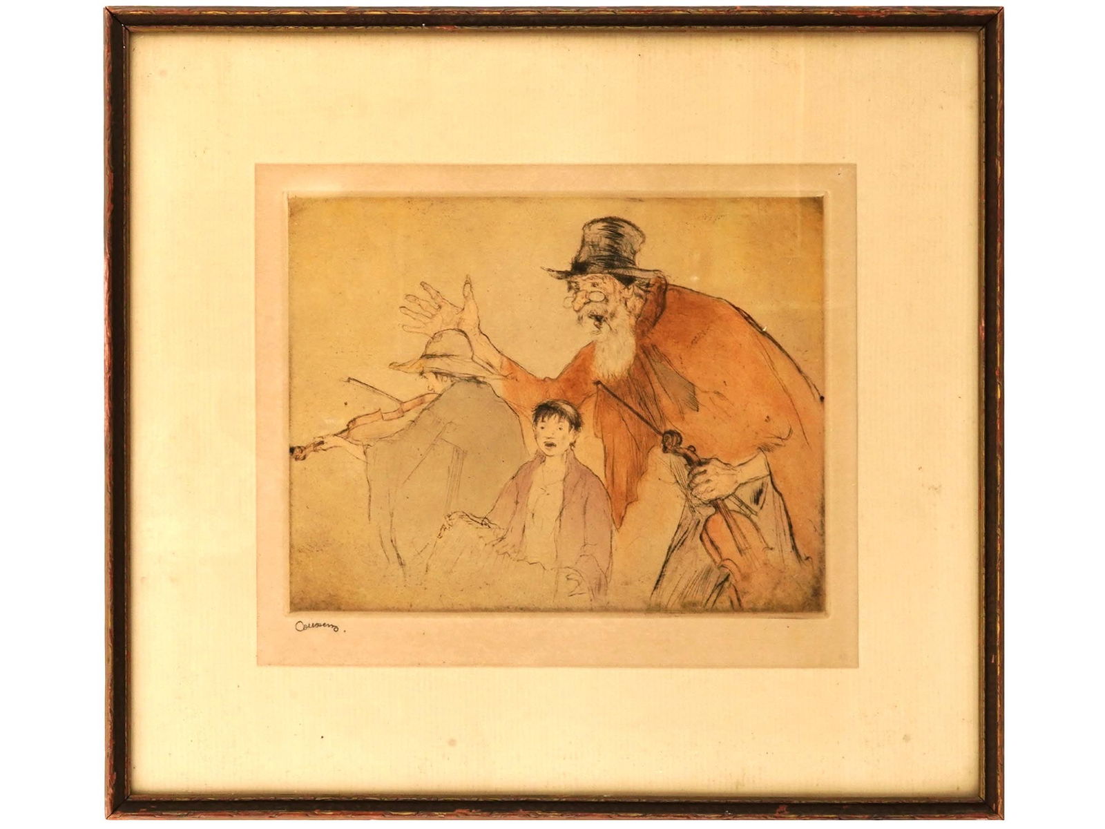 ANTIQUE ETCHING BY FRENCH ARTIST ARMAND COUSSENS (1 of 5)