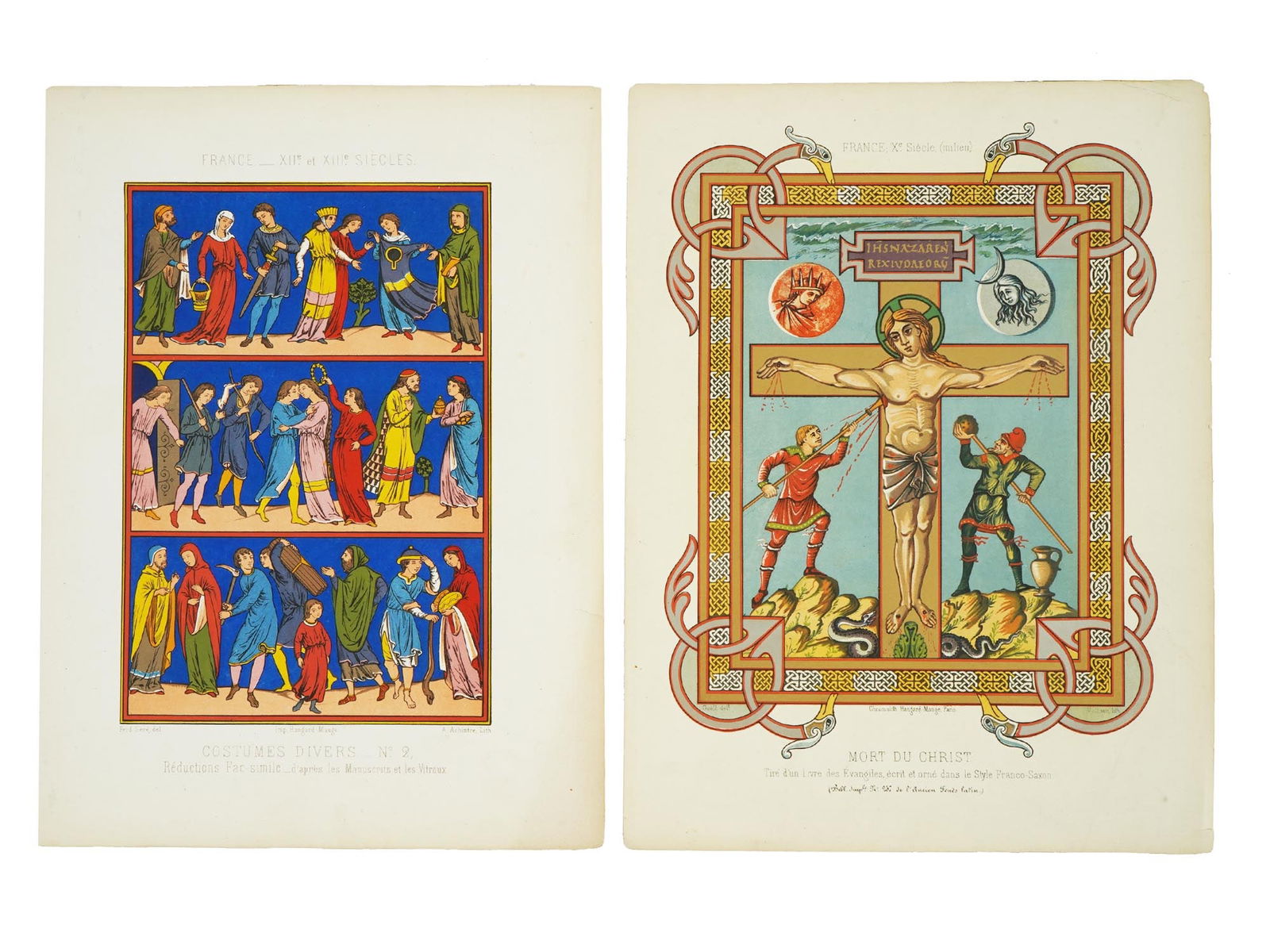 ANTIQUE FRENCH CHROMOLITHOGRAPHS BY HANGARD MAUGE (1 of 8)
