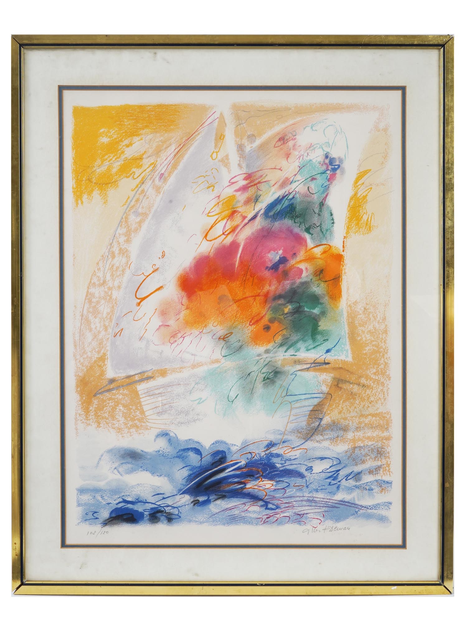 FRENCH SEASCAPE COLOR LITHOGRAPH BY ALBERT DEMAN (1 of 5)