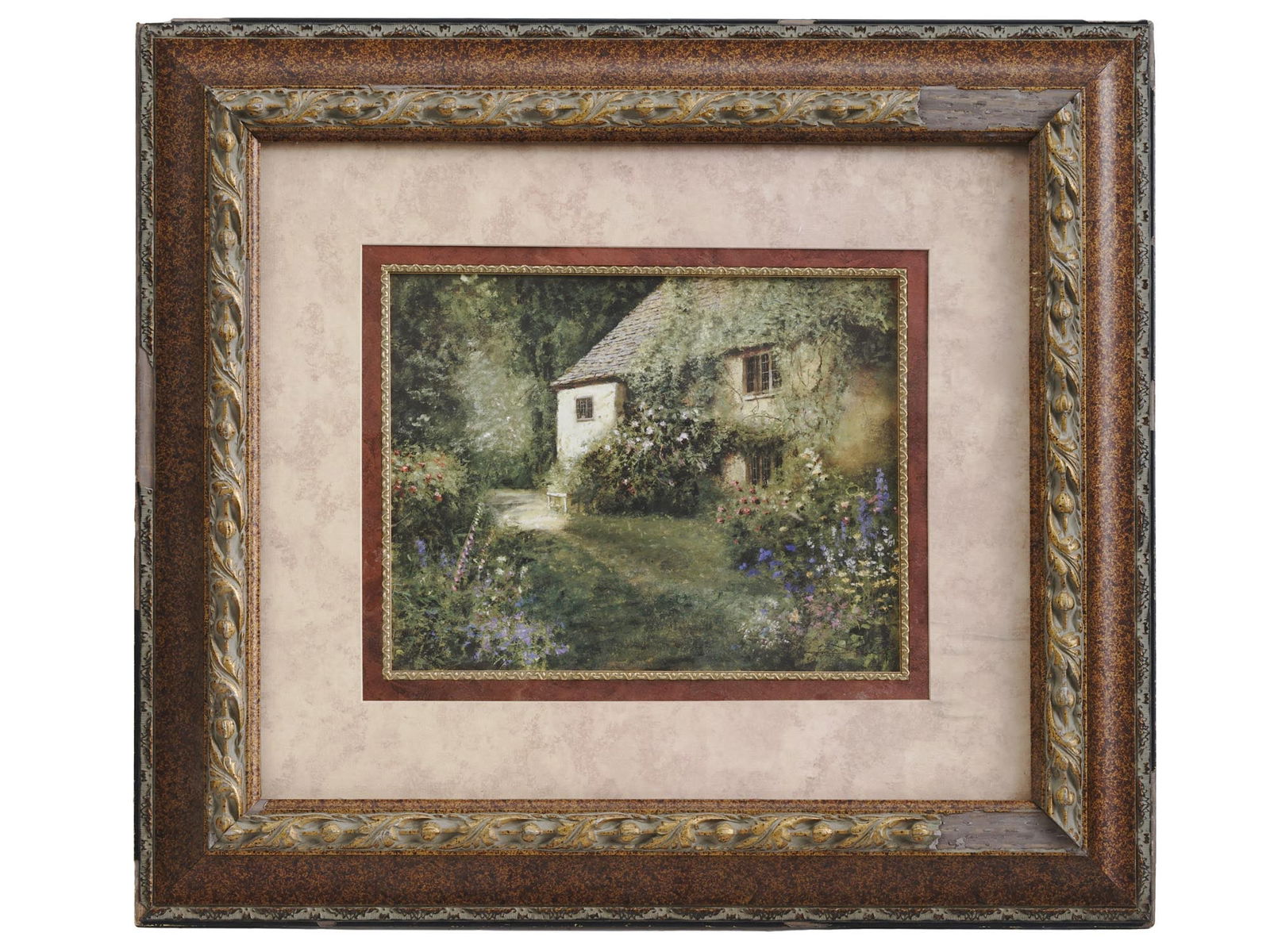FRAMED VINTAGE ENGLISH COTTAGE ART PRINT (1 of 4)