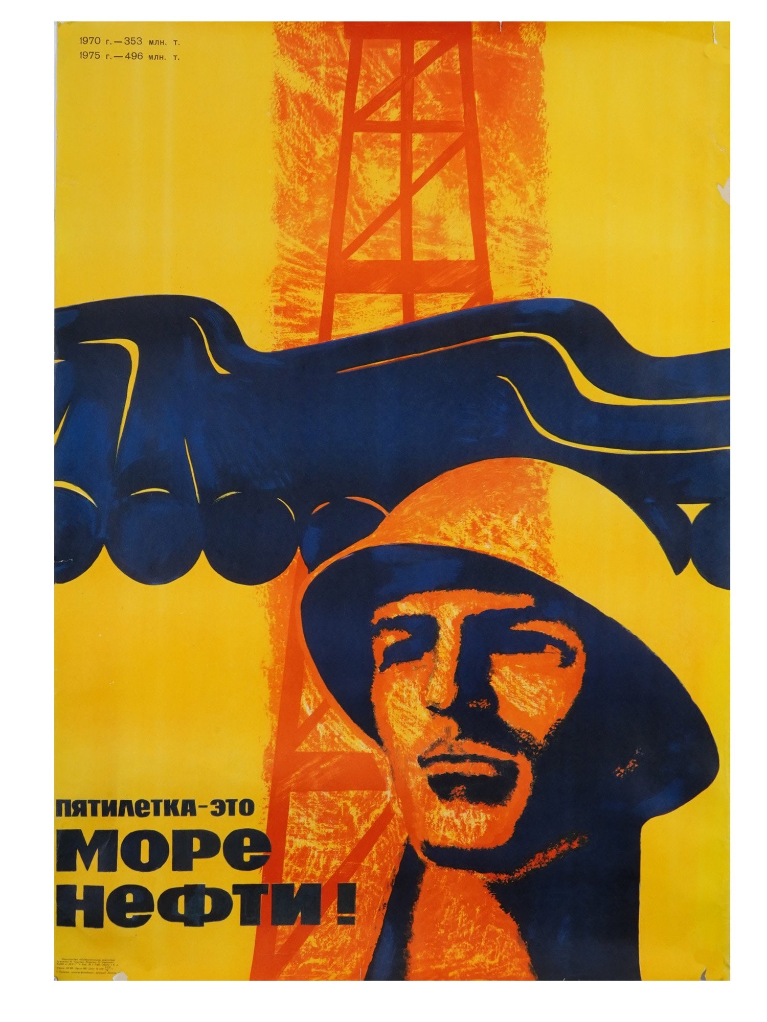 VINTAGE RUSSIAN SOVIET ERA COMMUNIST PROPAGANDA POSTER (1 of 6)