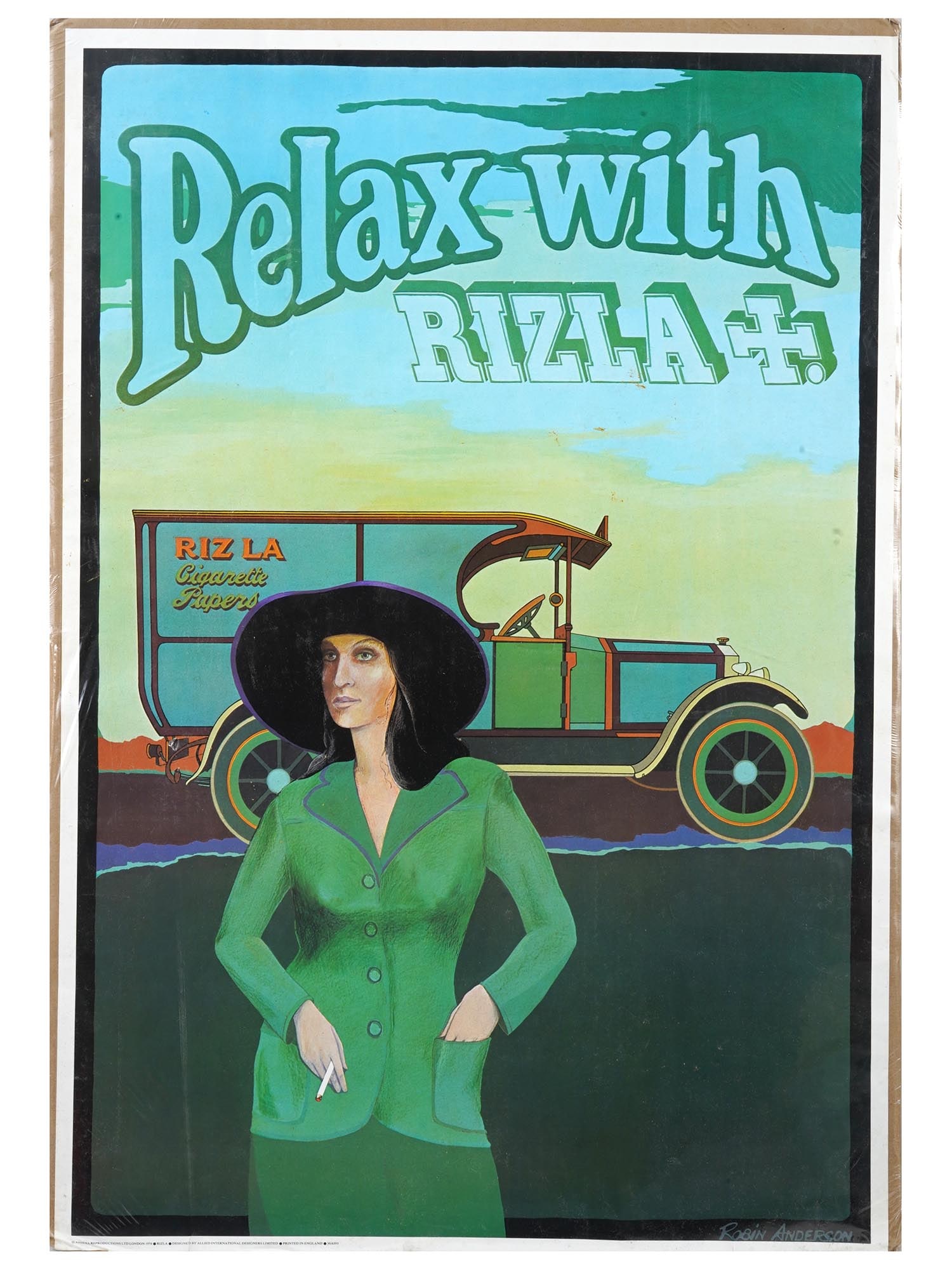 VINTAGE 1974 CIGARETTE AD POSTER F RIZLA CIGARETTE (1 of 4)