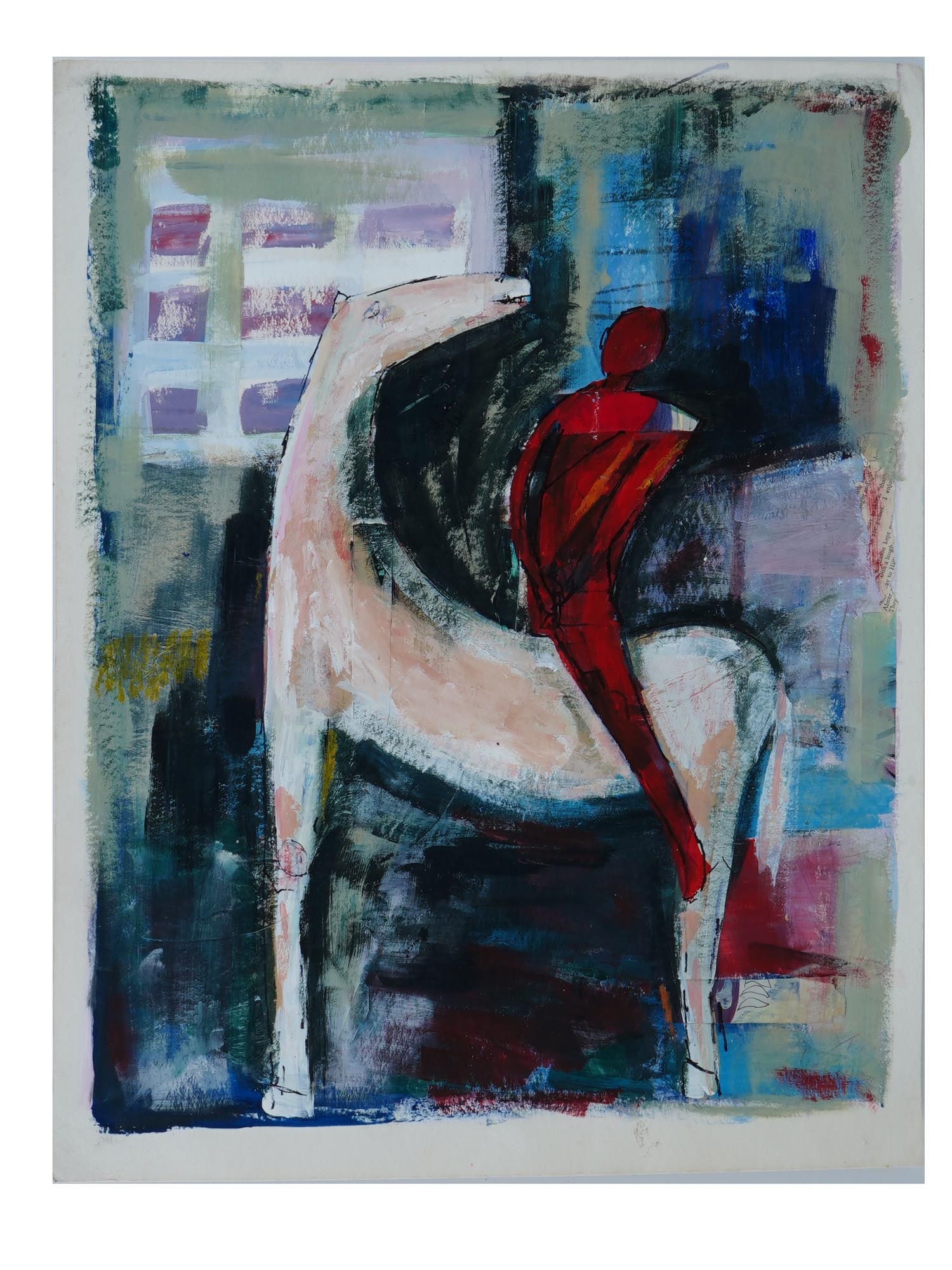 CONTEMPORARY ABSTRACT MIXED MEDIA PAINTING SIGNED (1 of 5)