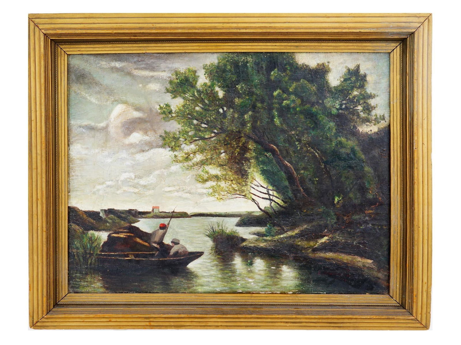 EARLY 20TH C AMERICAN RIVER LANDSCAPE OIL PAINTING (1 of 7)