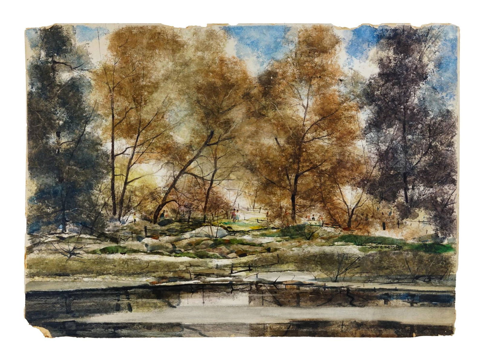 AMERICAN WATERCOLOR PAINTING BY JOHN E DE TORE (1 of 7)