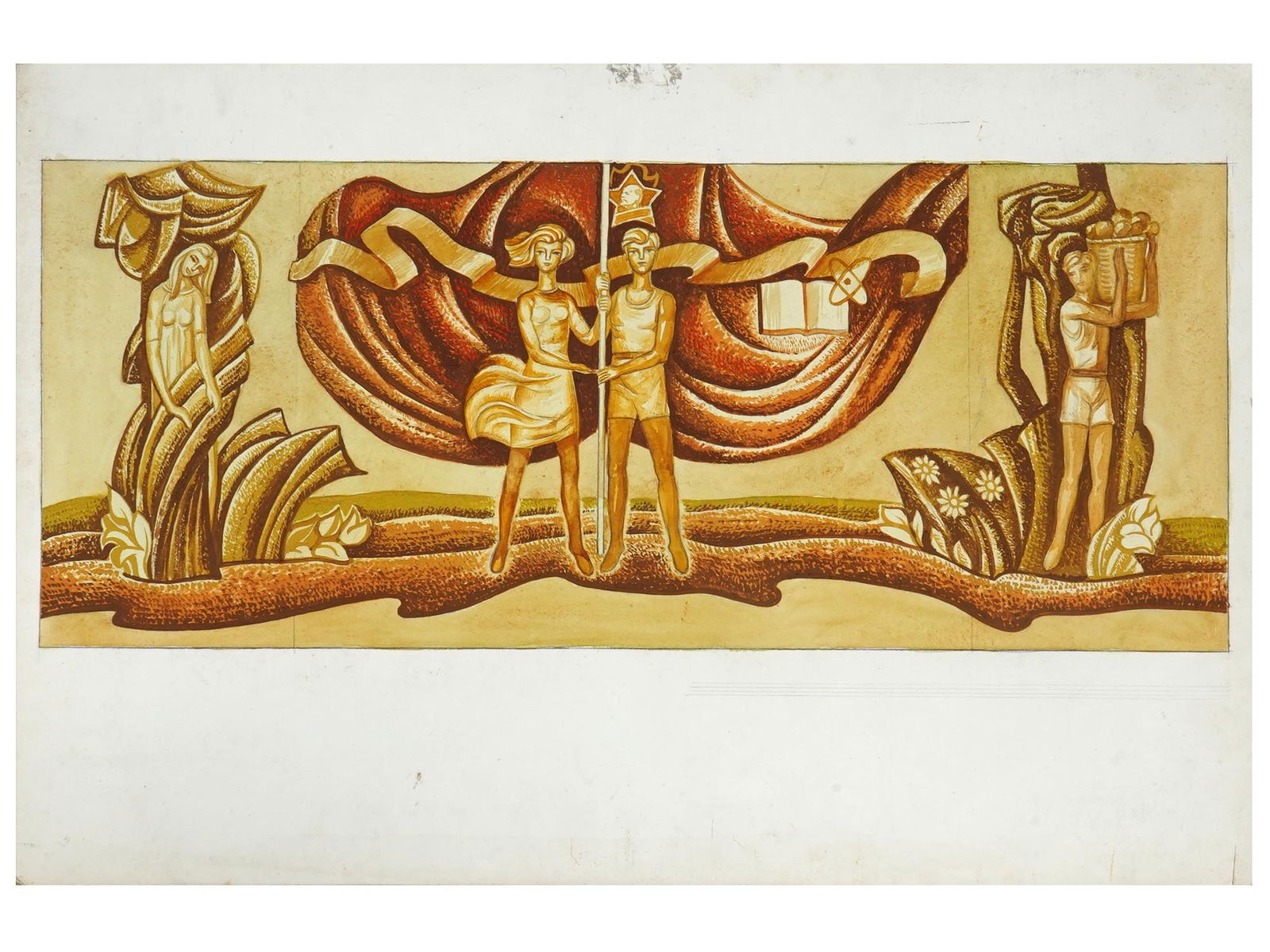 RUSSIAN SOVIET ERA ILLUSTRATION PAINTING POSTER (1 of 3)