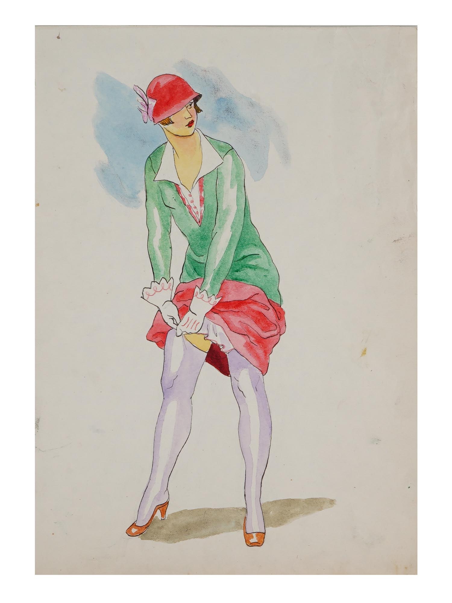 ART DECO FASHION ILLUSTRATION WATERCOLOR PAINTING (1 of 3)