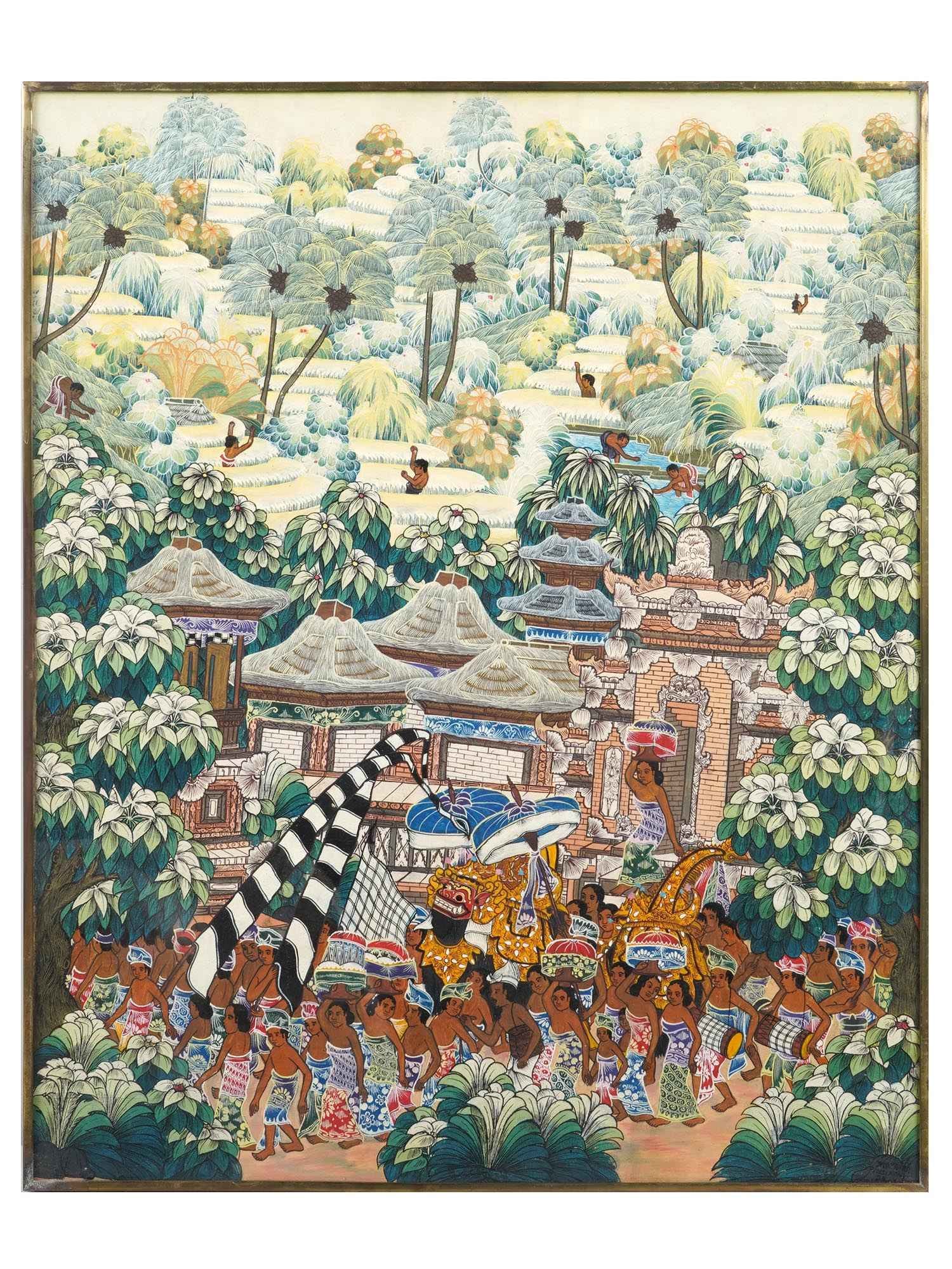 INDONESIAN MIX MEDIA TEMPLE OPENING CEREMONY PAINTING (1 of 5)