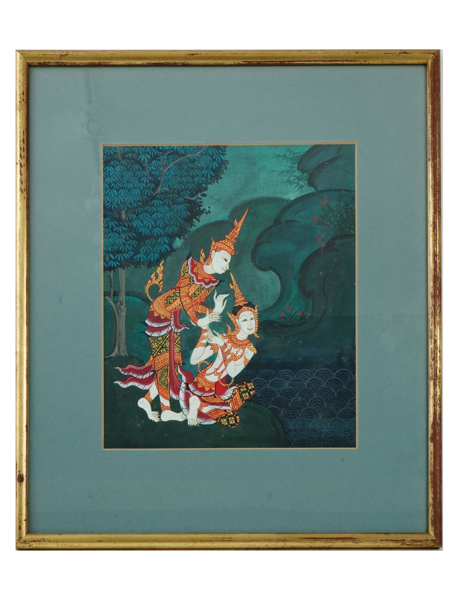VINTAGE SOUTHEAST ASIAN THAI LOVE SCENE PAINTING (1 of 3)