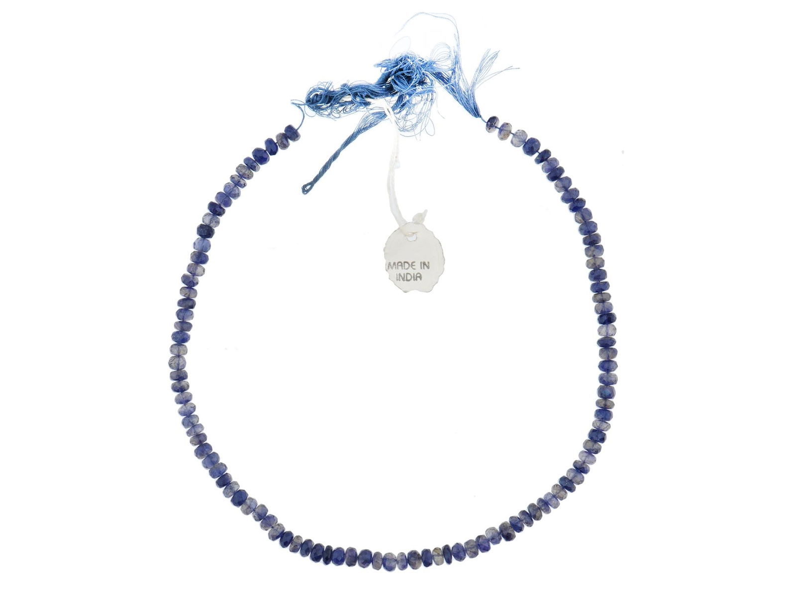 VINTAGE INDIAN SAPPHIRE GEMSTONE BEADED NECKLACE (1 of 2)