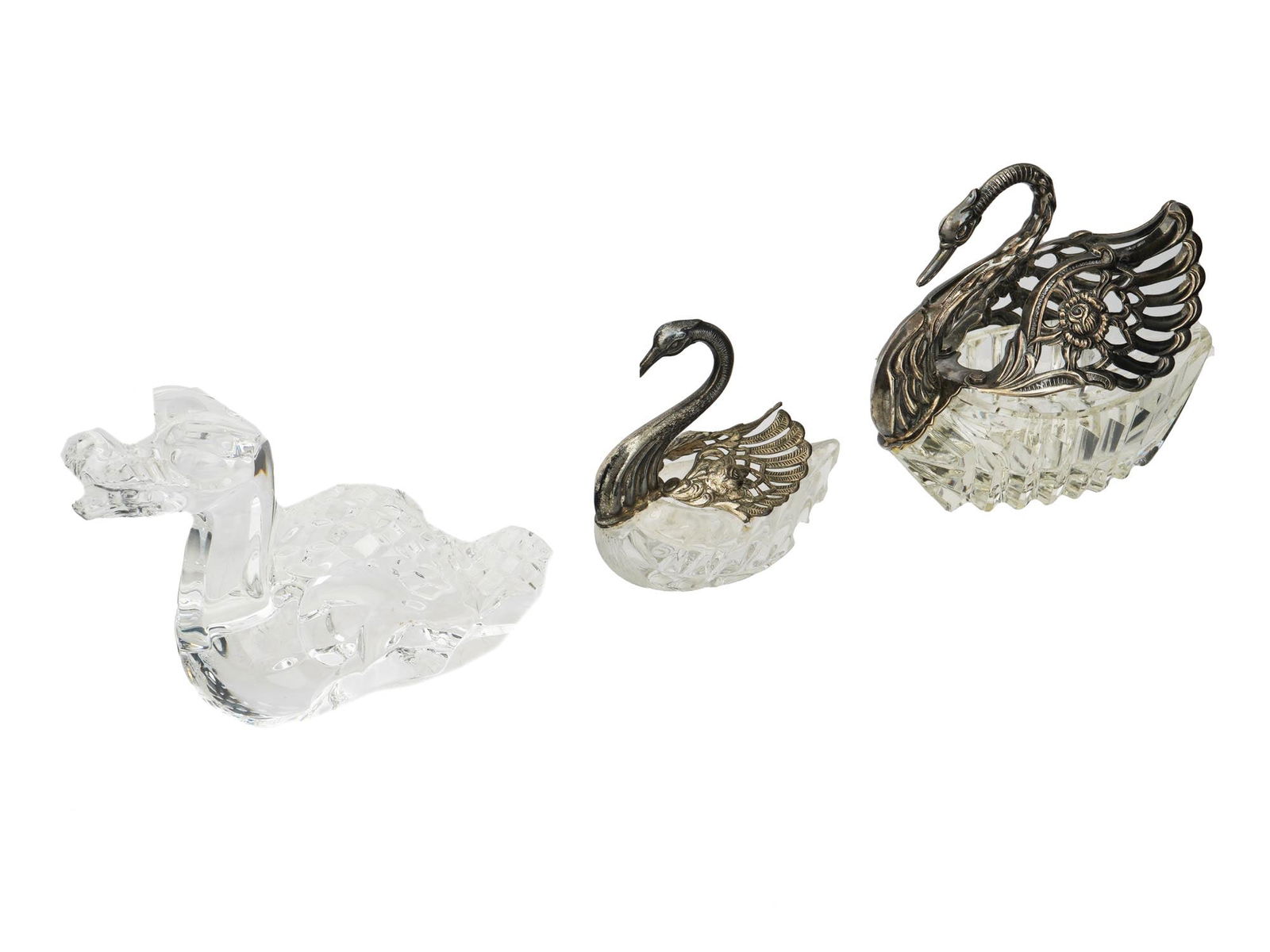 CRYSTAL DRAGON FIGURINE SILVER SALT SHAKER SUGAR BOWL (1 of 6)